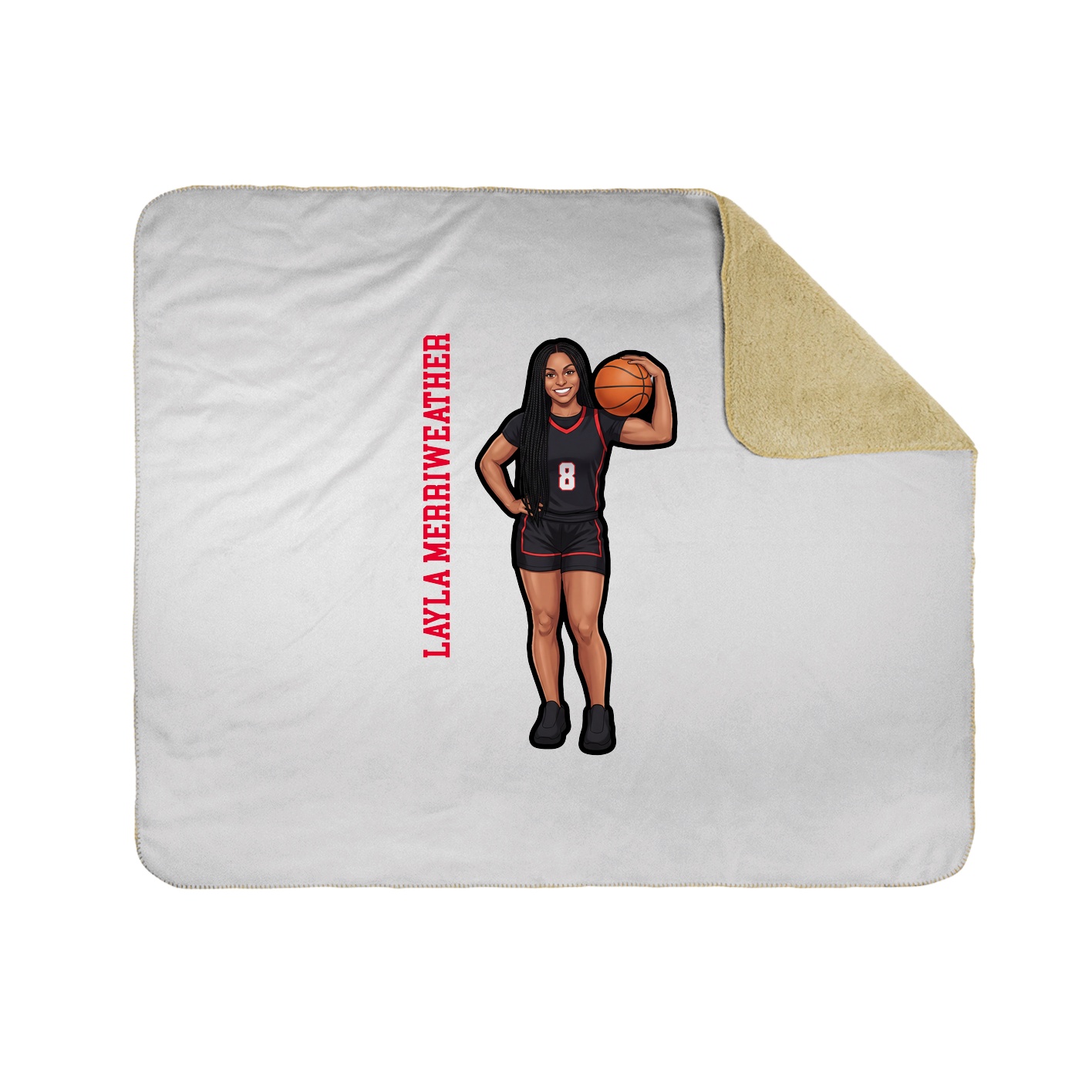 Throw Blanket — Name Vertical in White