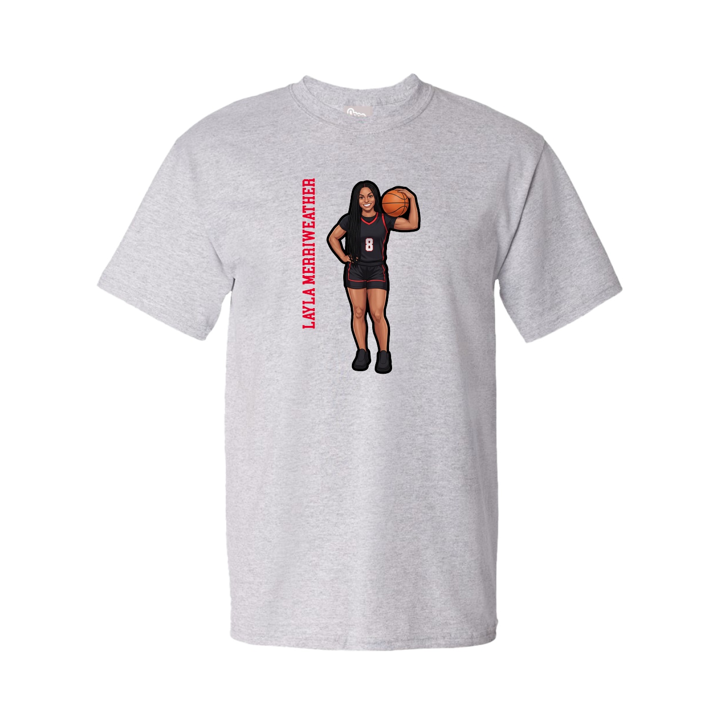 Tee — Name Vertical in Grey