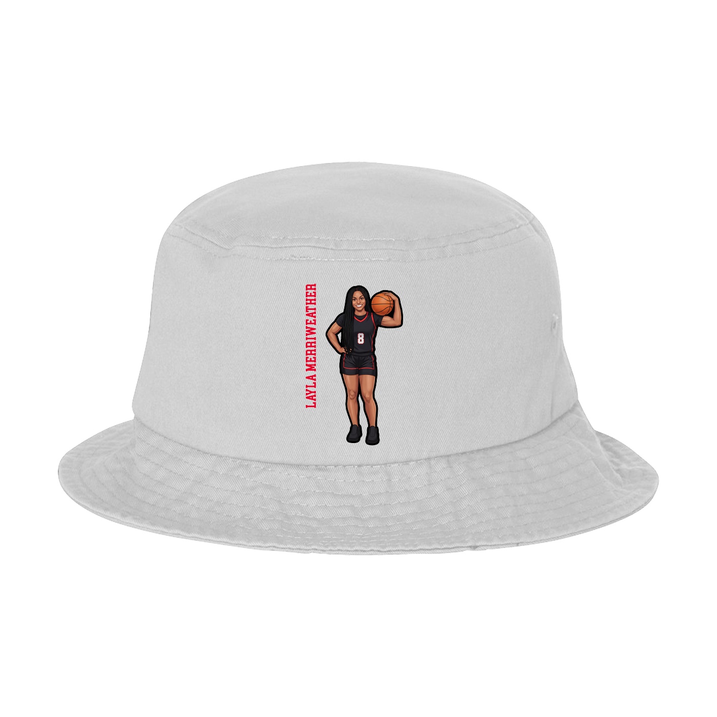 Bucket Cap — Name Vertical in White