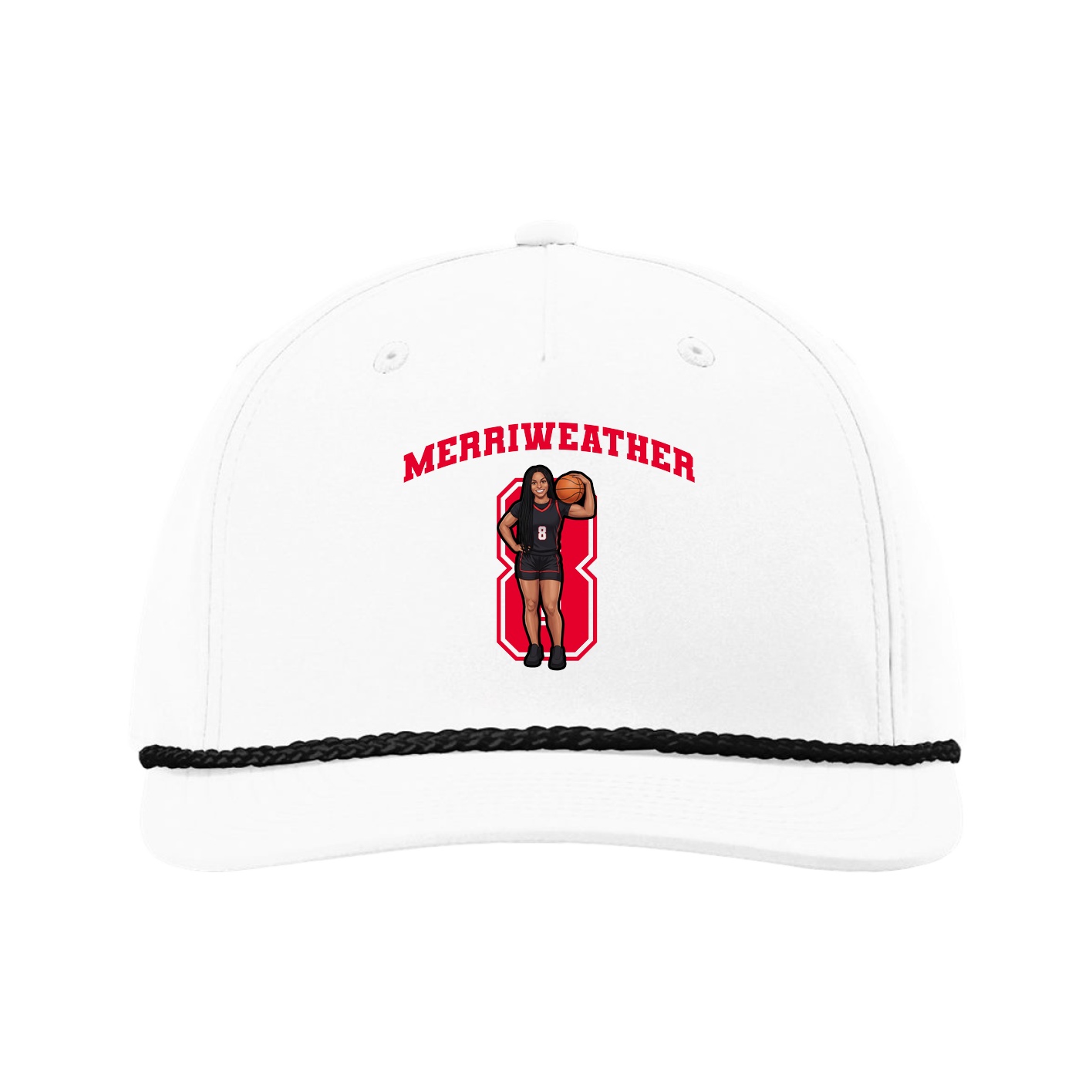 Five-Panel Classic Rope Cap — Number in White