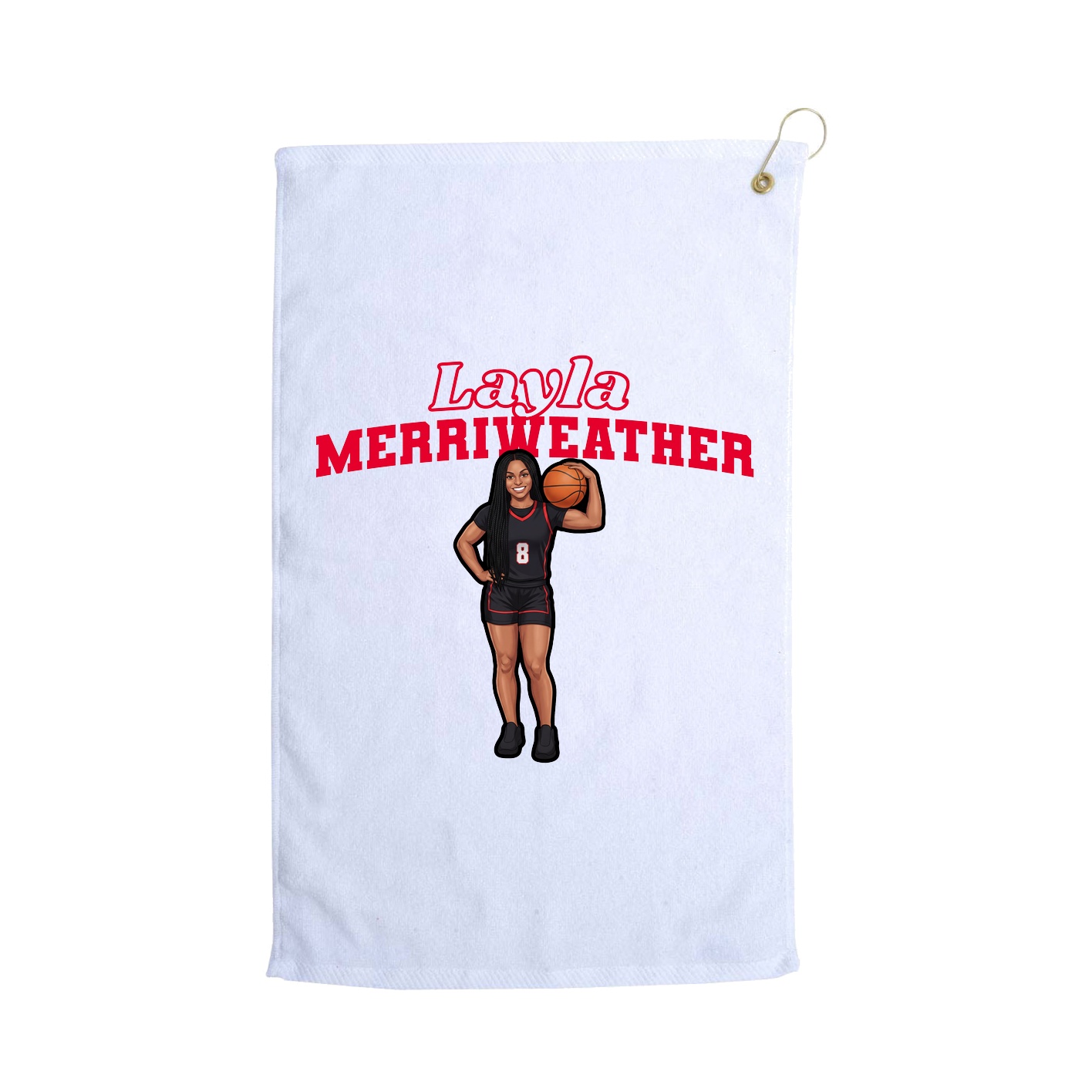 Golf Towel — Name Arch in White