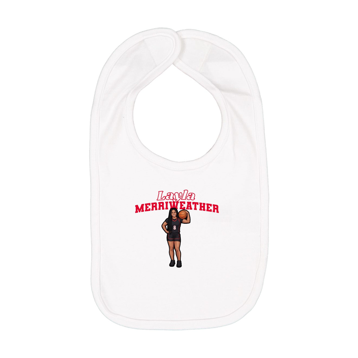 Infant Bib — Name Arch in White