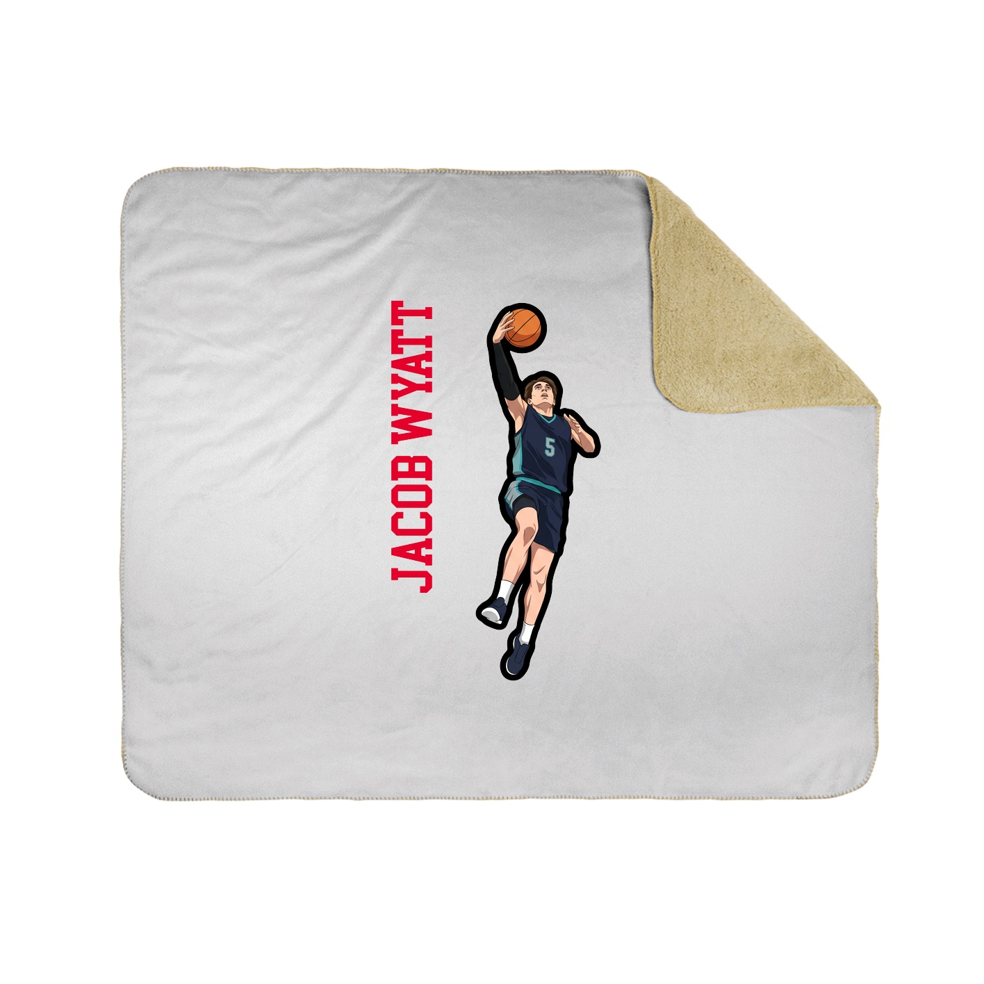 Throw Blanket — Name Vertical in White
