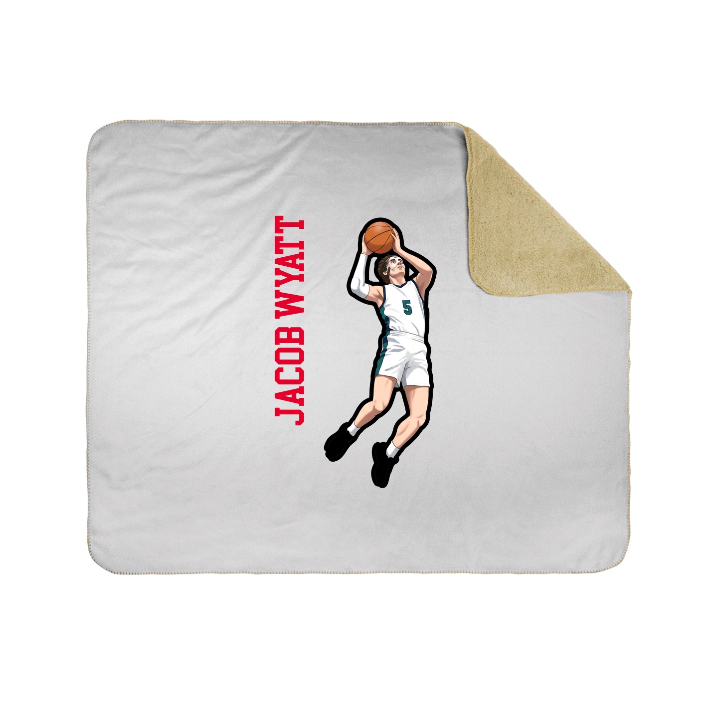 Throw Blanket — Name Vertical in White