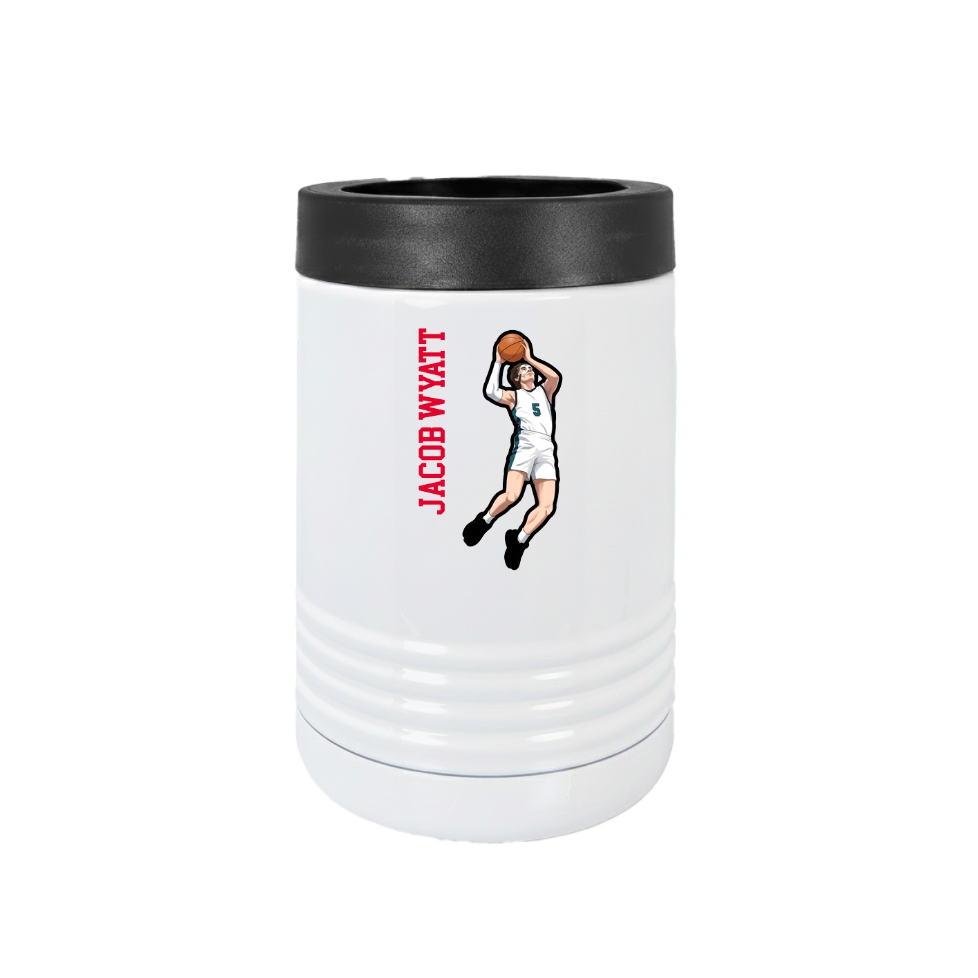 Beverage Holder — Name Vertical in White