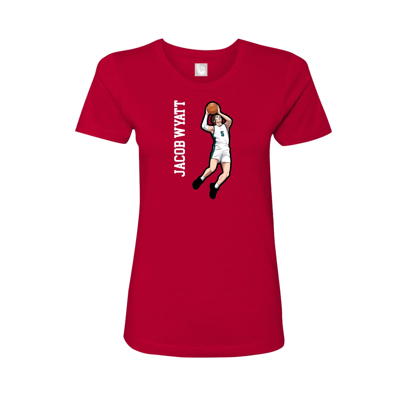 Womens Tee — Name Vertical in Red
