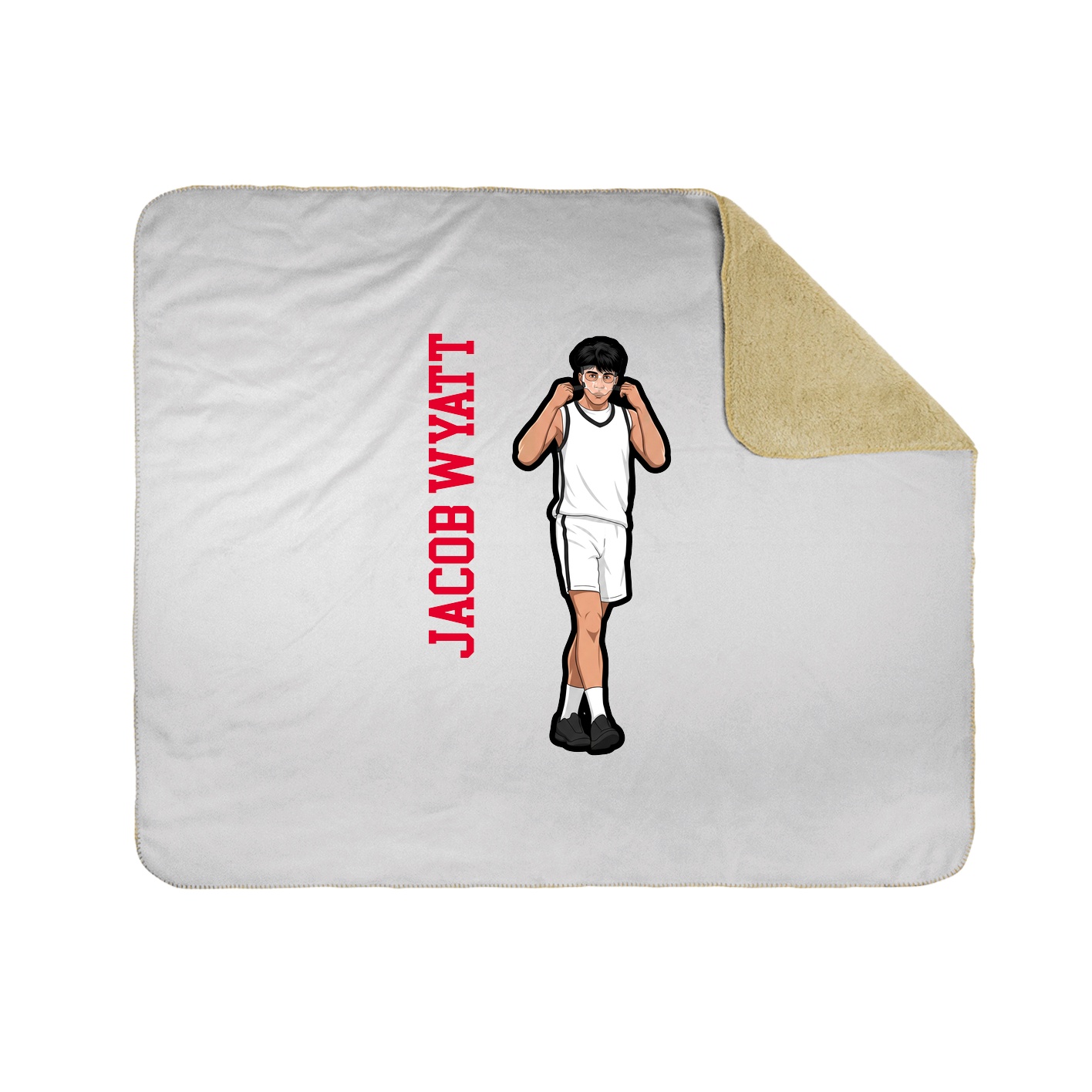 Throw Blanket — Name Vertical in White