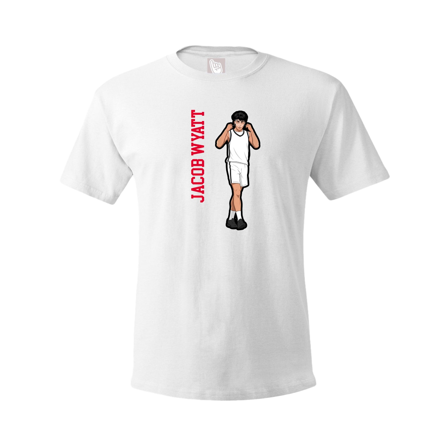 Tee — Name Vertical in White