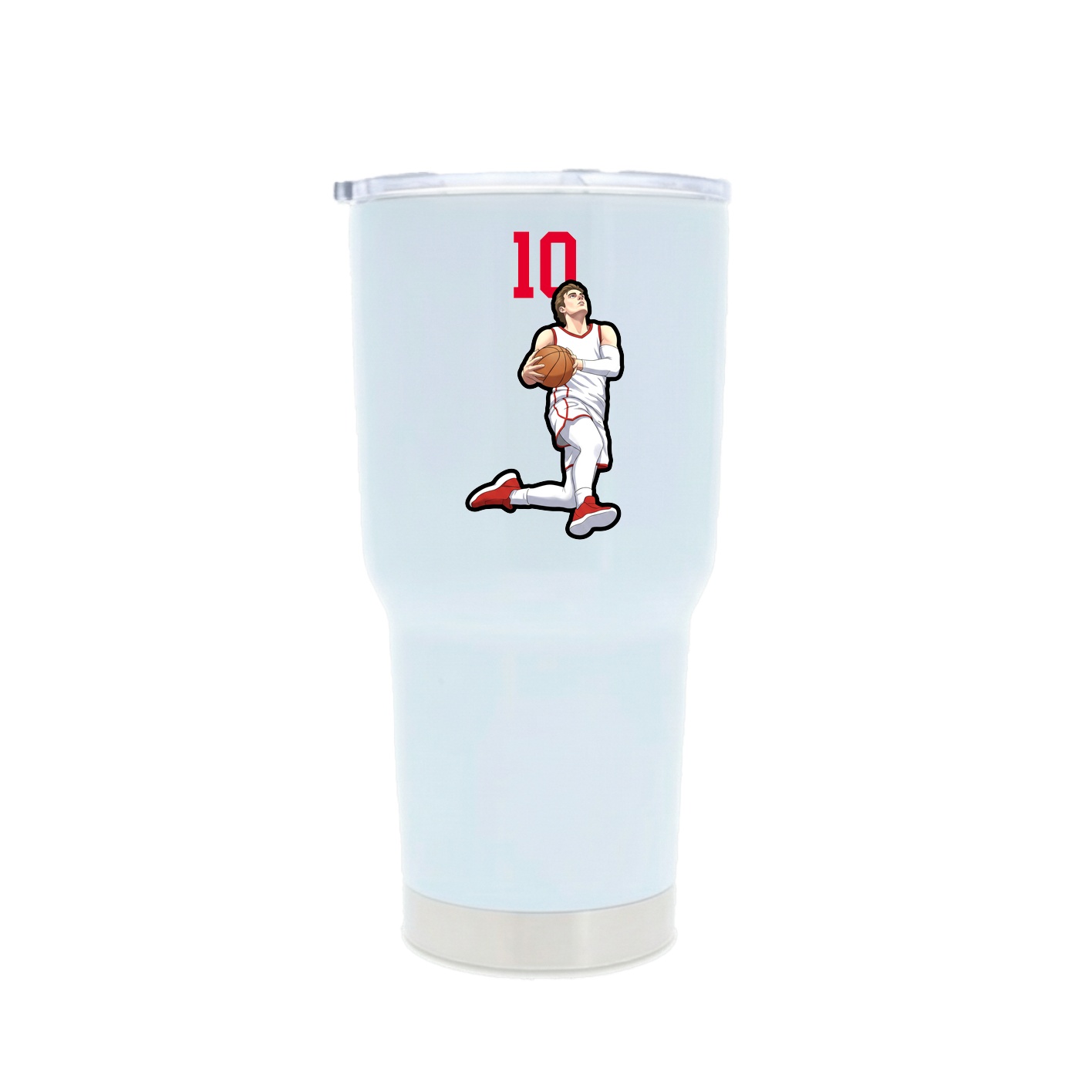 30oz Stainless Steel Tumbler — Number Top in White