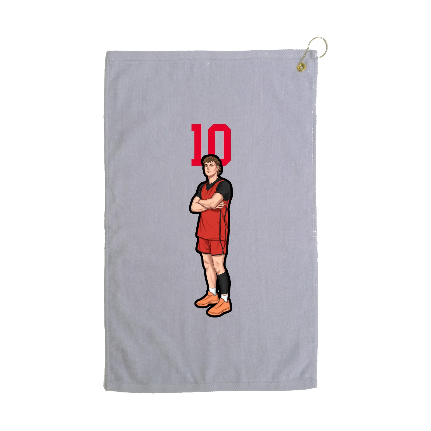 Golf Towel — Number Top in Grey