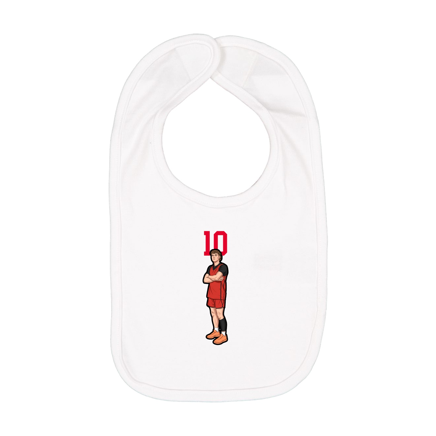 Infant Bib — Number Top in White