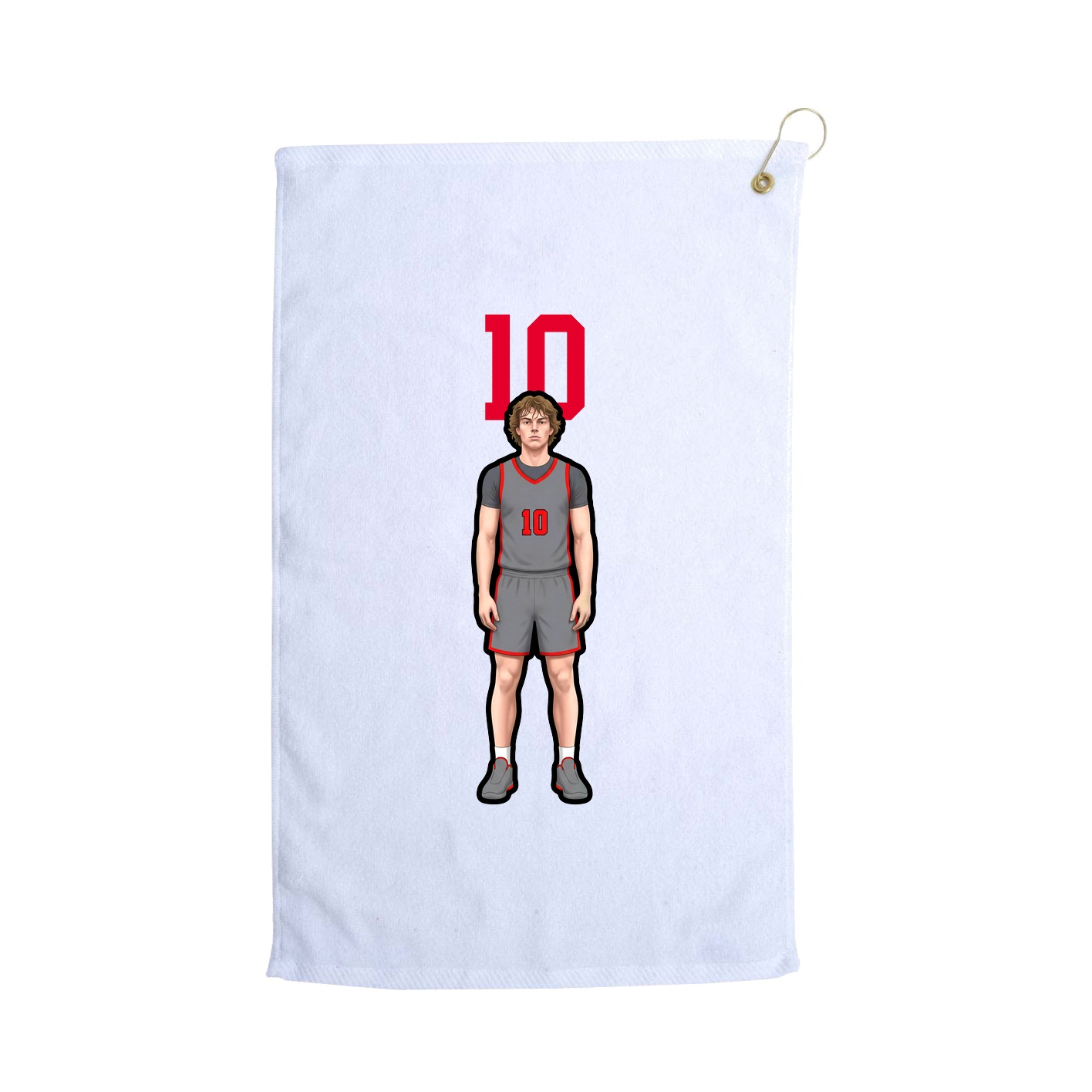 Golf Towel — Number Top in White