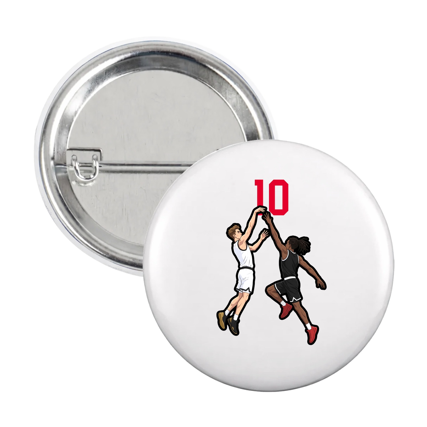 Game Day Button — Number Top in White