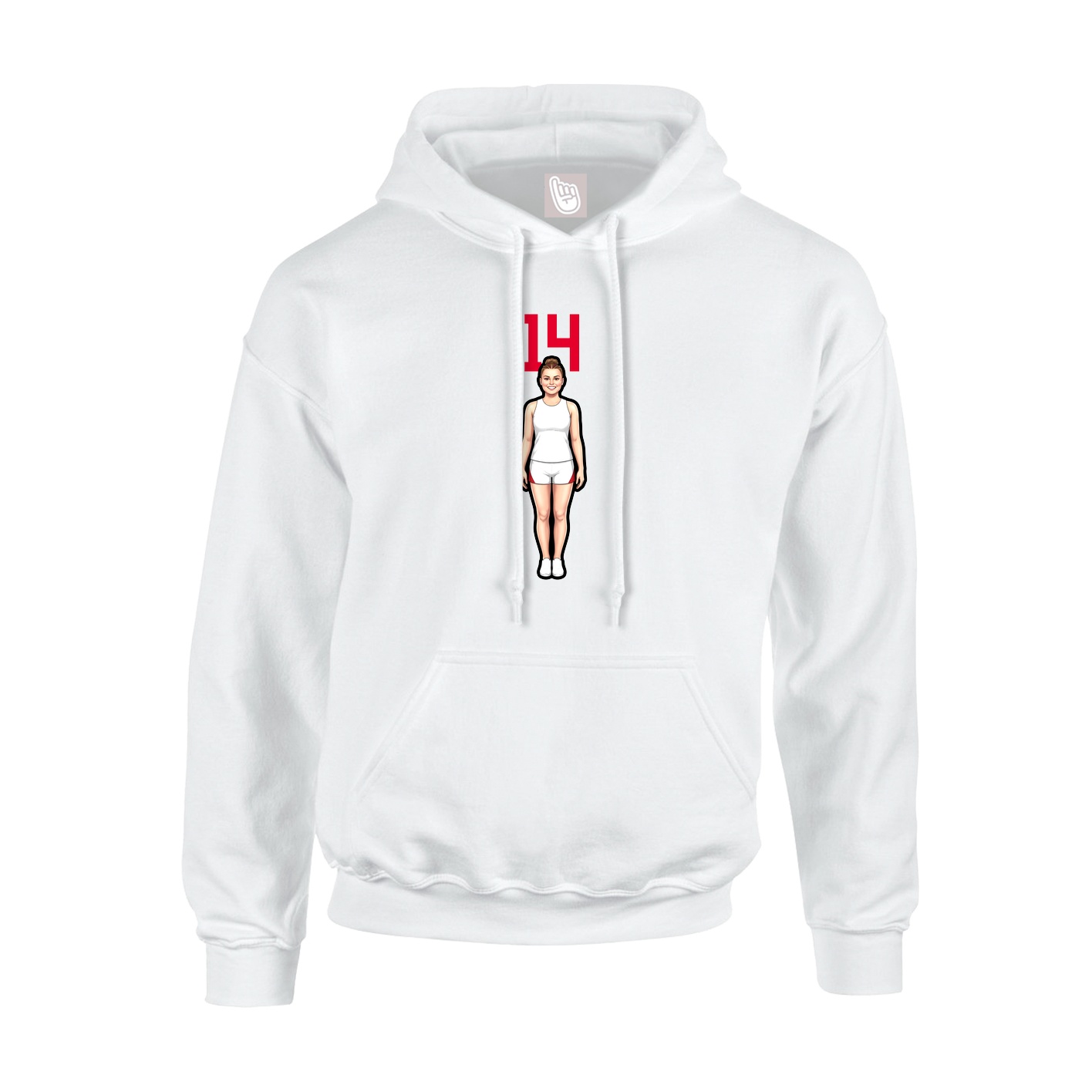 Hoodie — Number Top in White