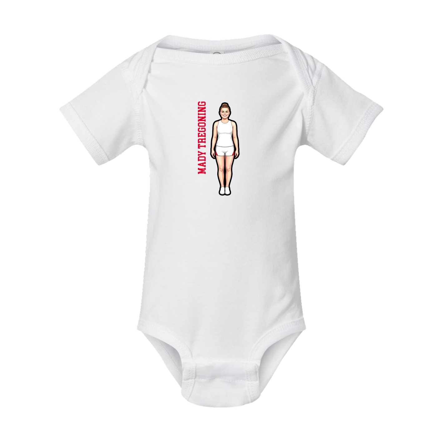 Baby Onesie — Name Vertical in White