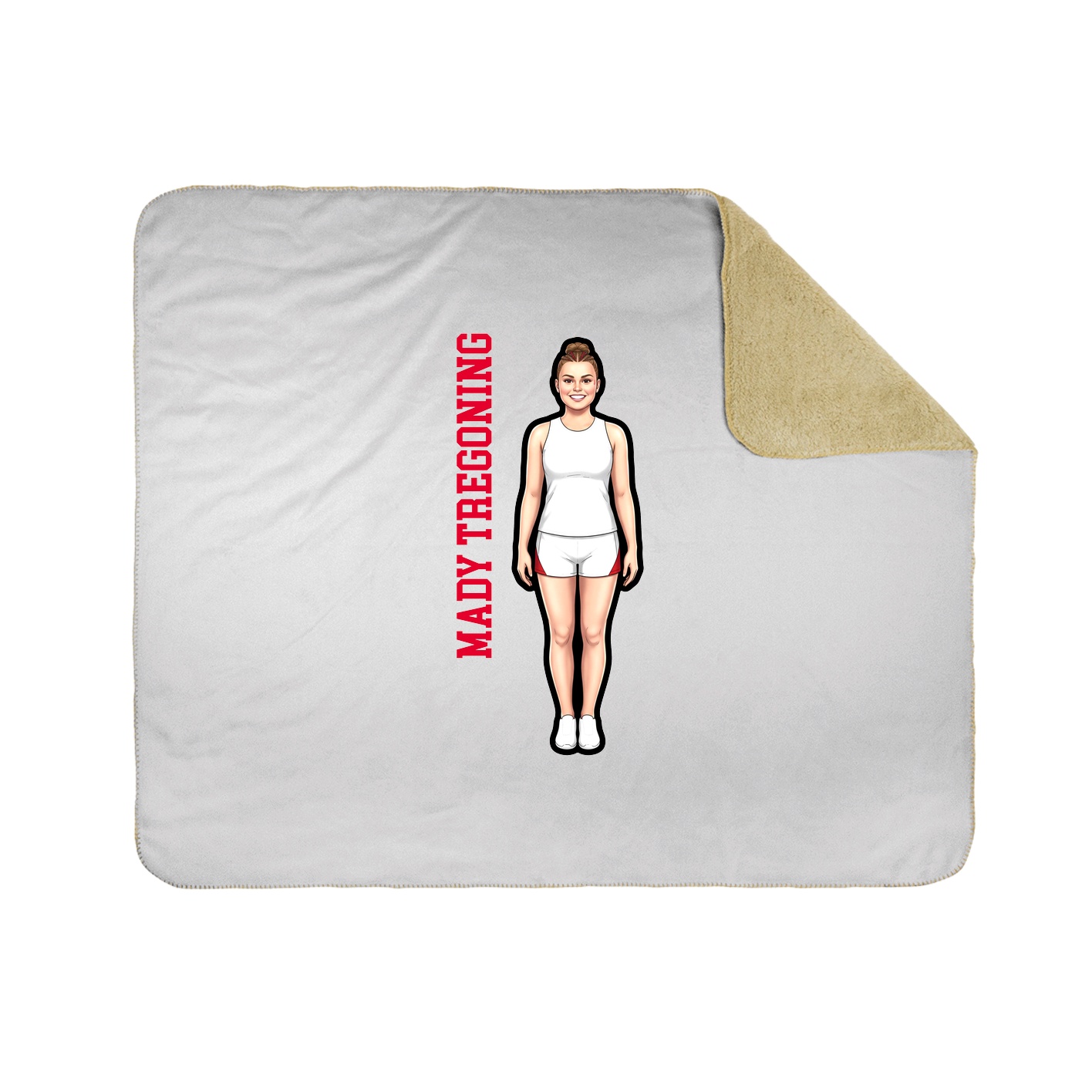 Throw Blanket — Name Vertical in White