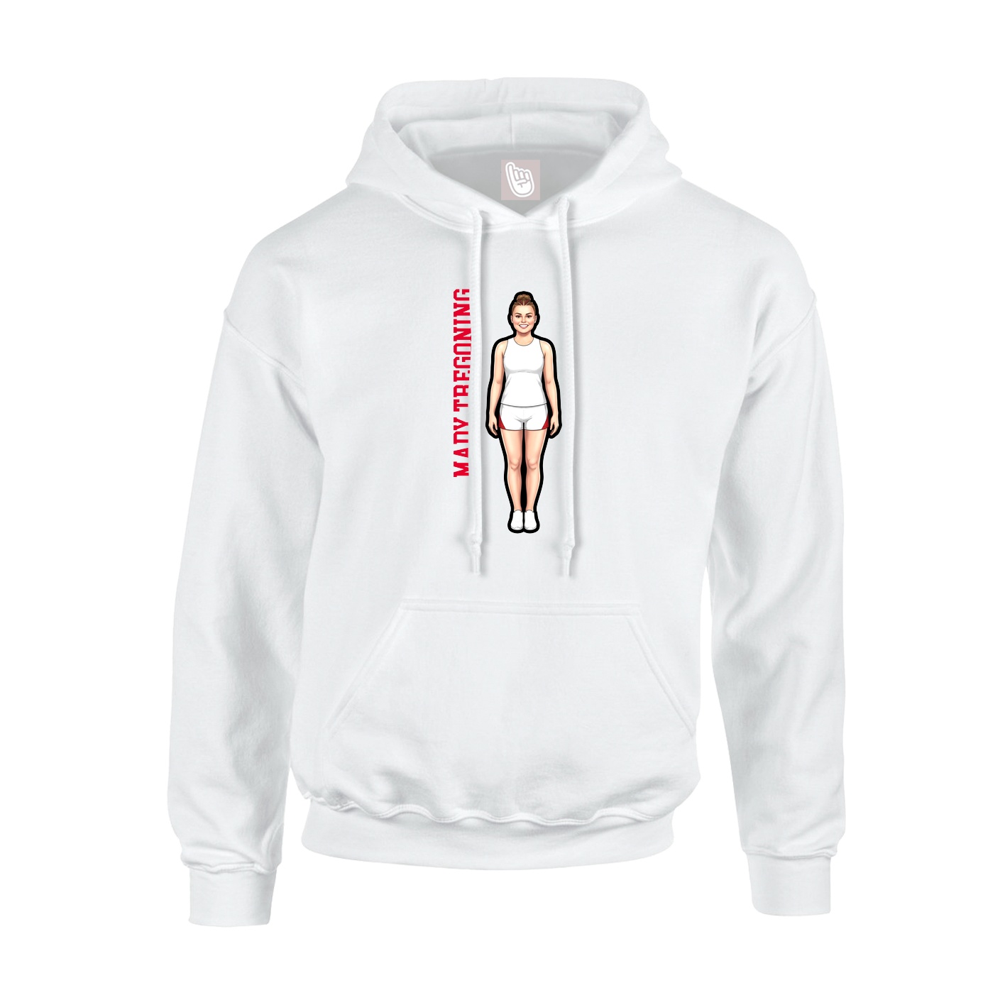 Youth Hoodie — Name Vertical in White