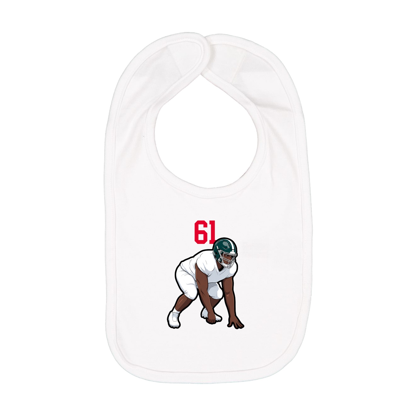 Infant Bib — Number Top in White