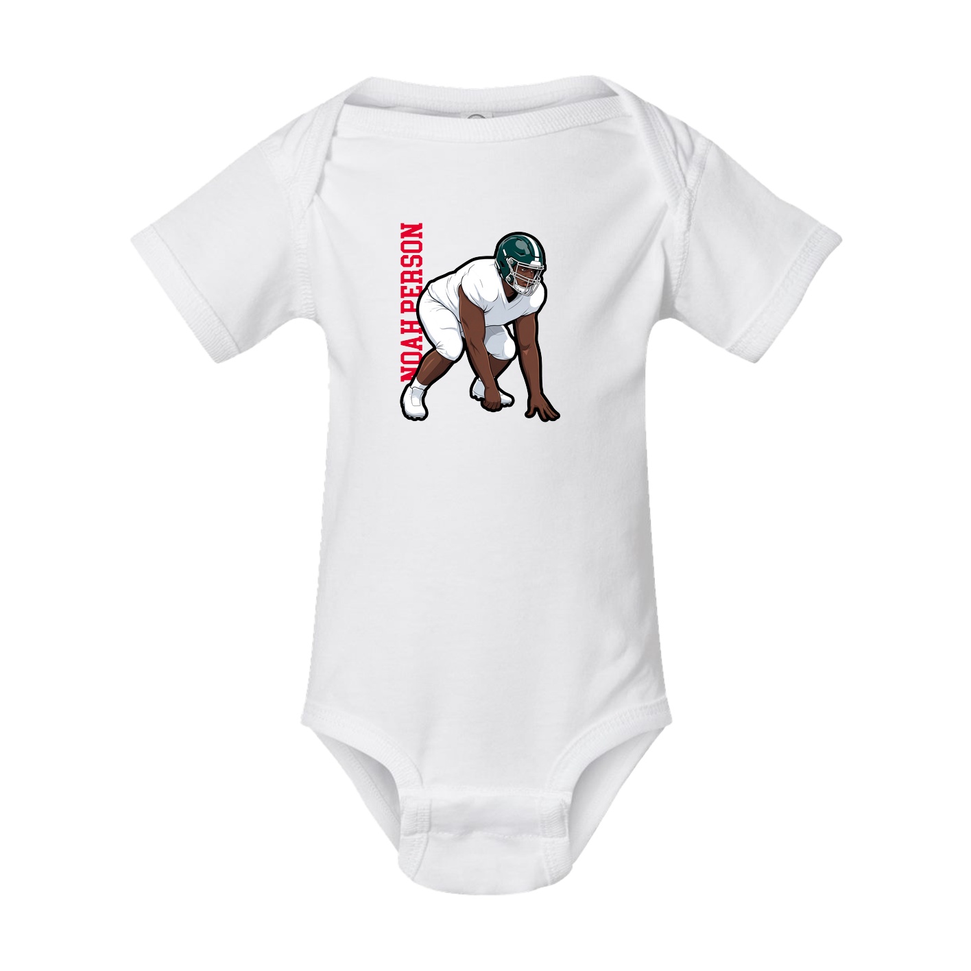 Baby Onesie — Name Vertical in White