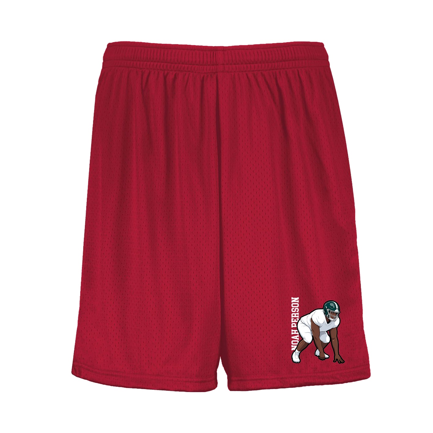 Shorts — Name Vertical in Red