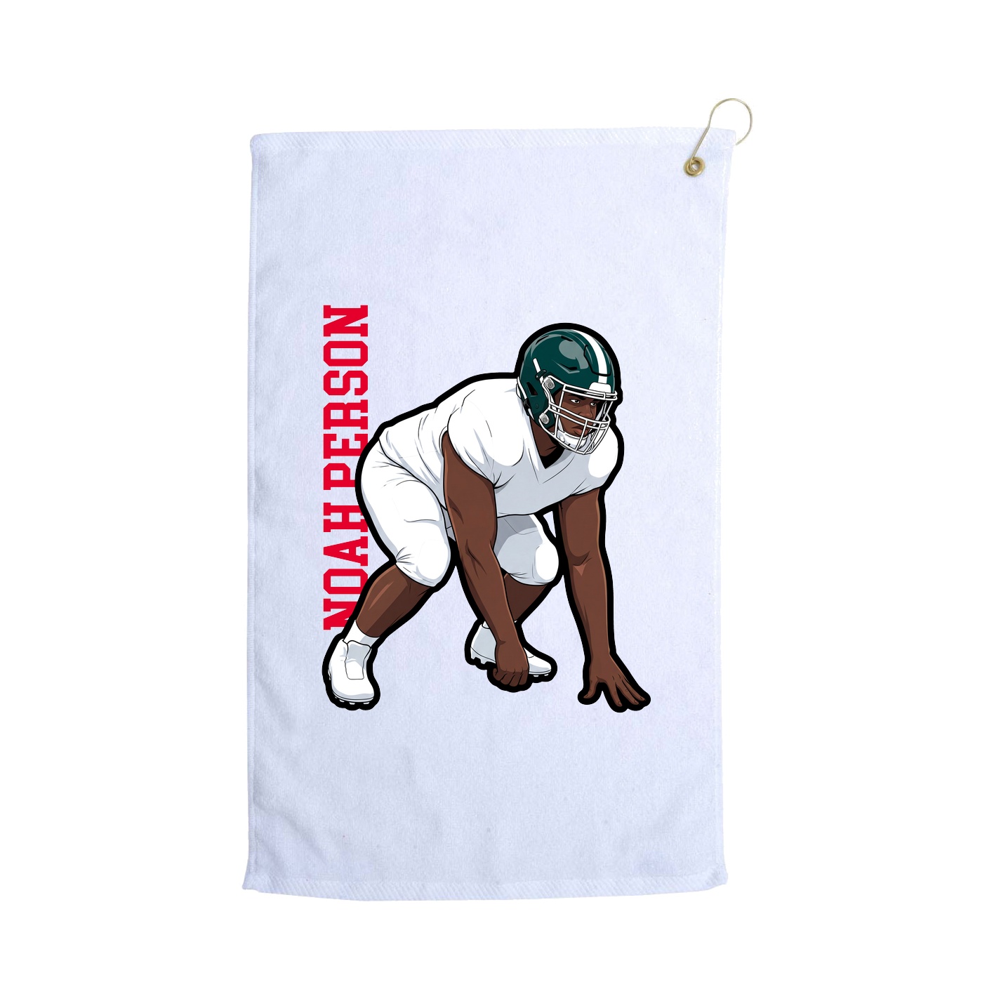 Golf Towel — Name Vertical in White