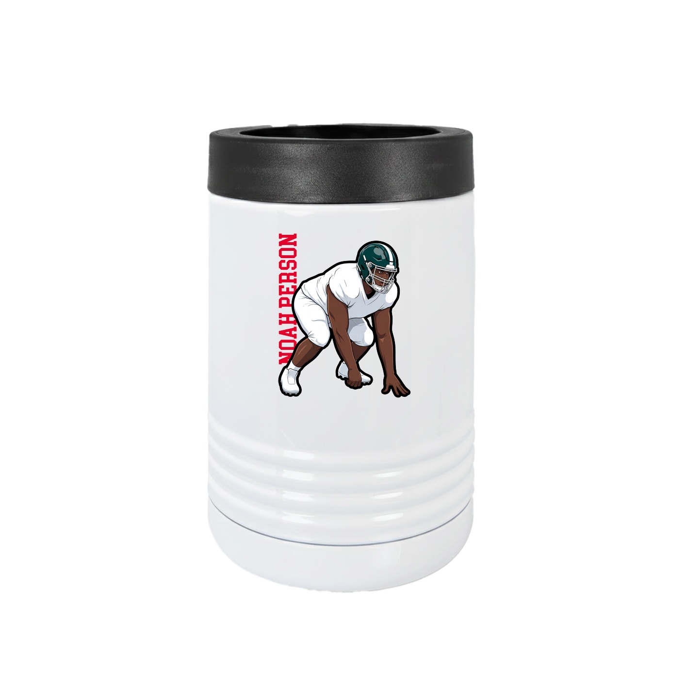 Beverage Holder — Name Vertical in White