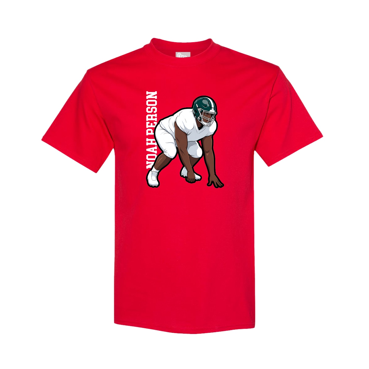 Youth Tee — Name Vertical in Red