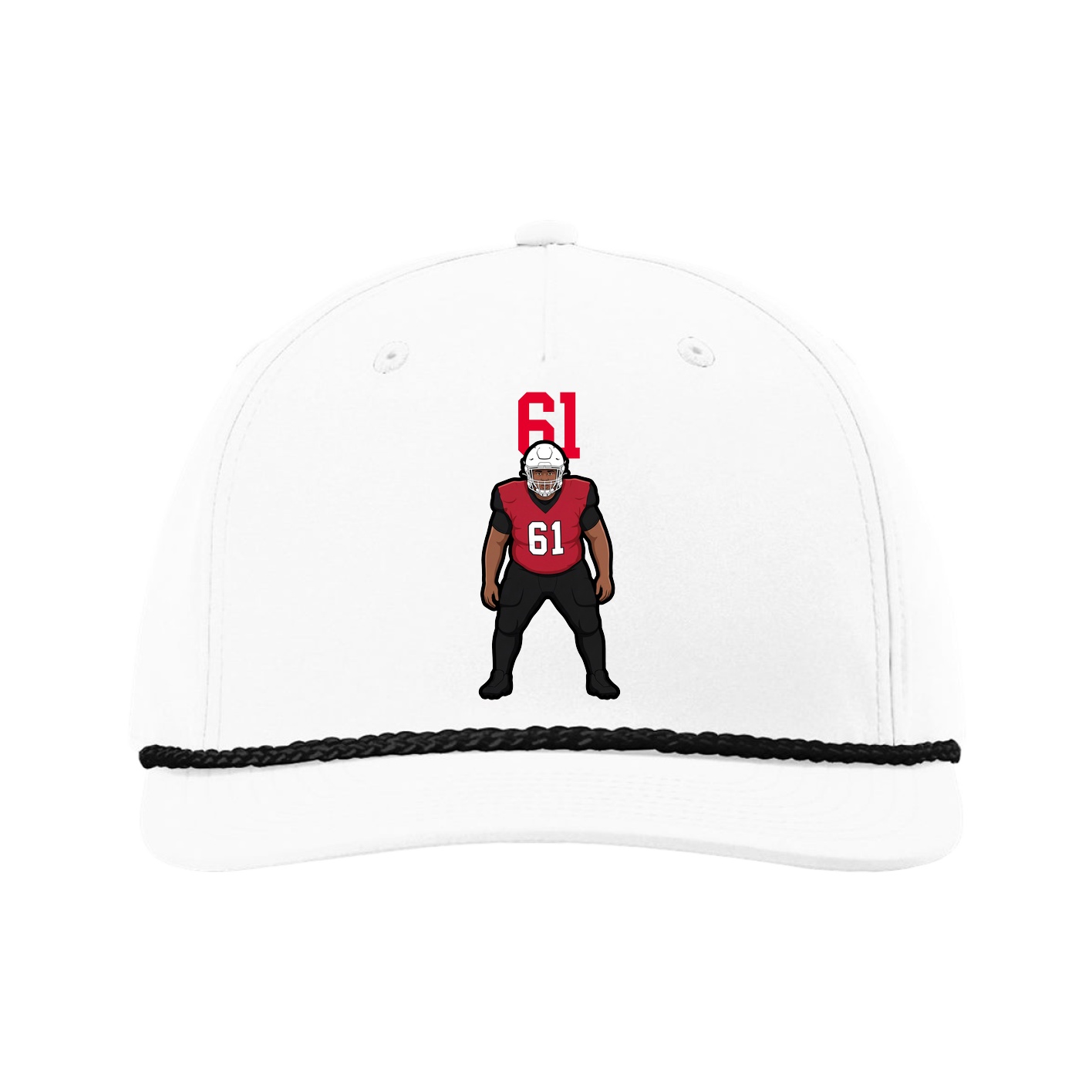 Five-Panel Classic Rope Cap — Number Top in White