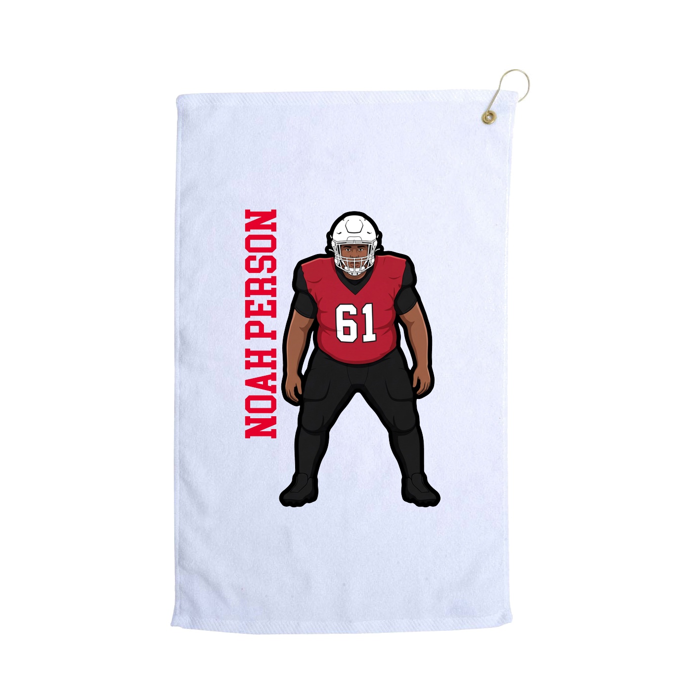 Golf Towel — Name Vertical in White