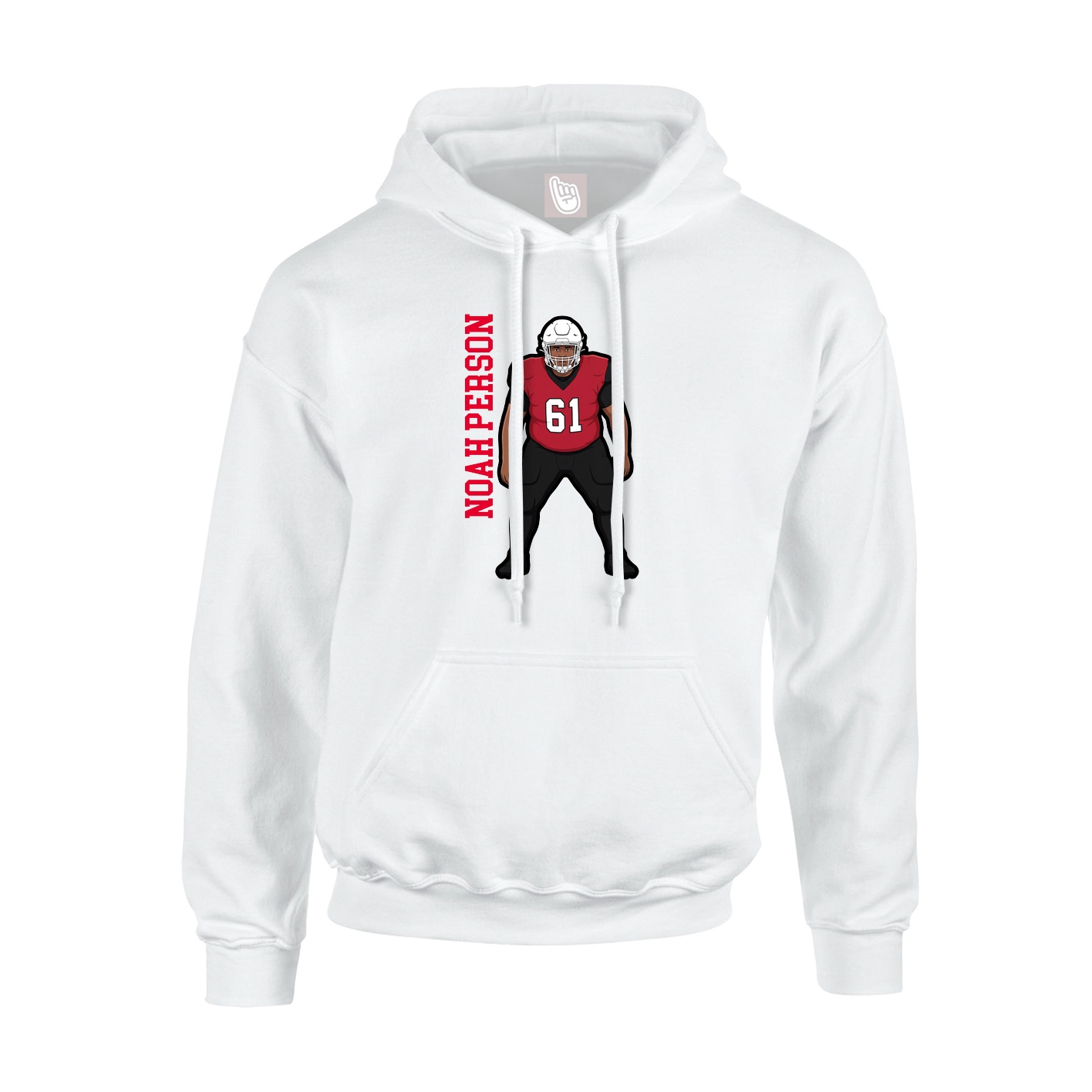 Hoodie — Name Vertical in White