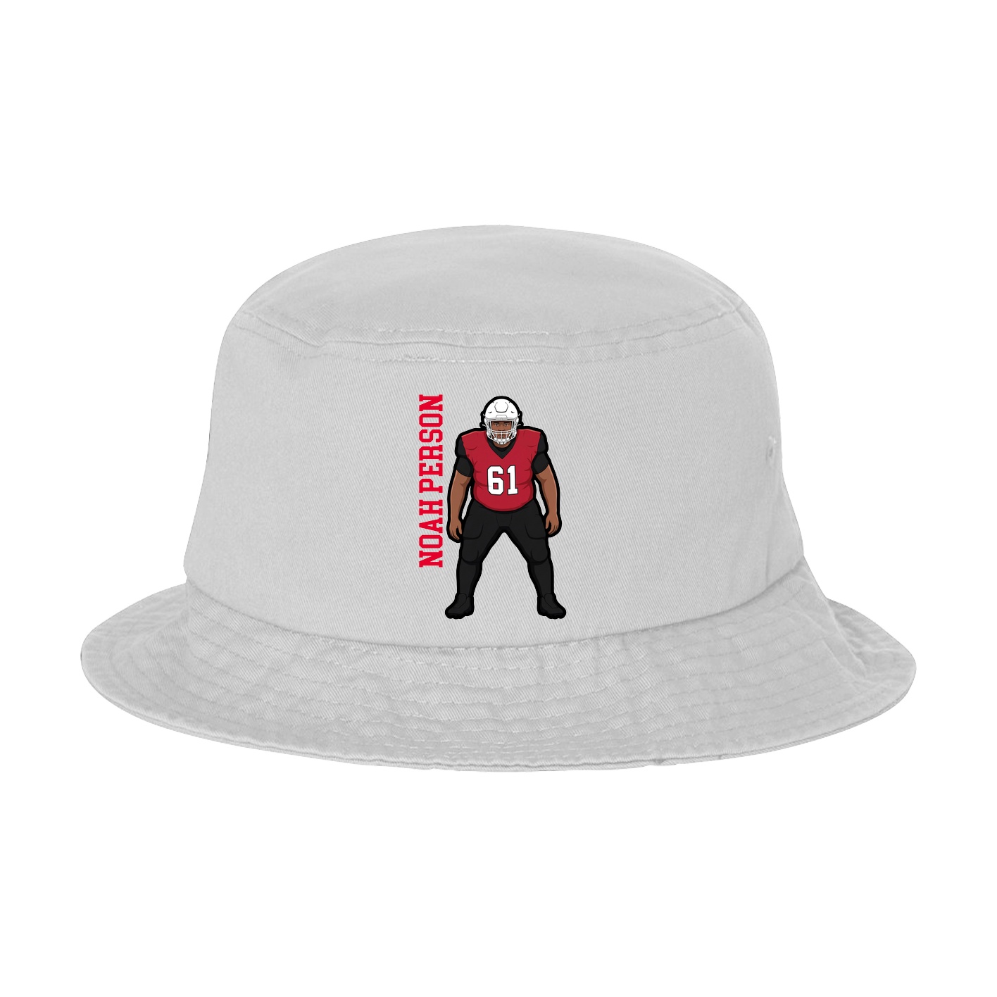 Bucket Cap — Name Vertical in White
