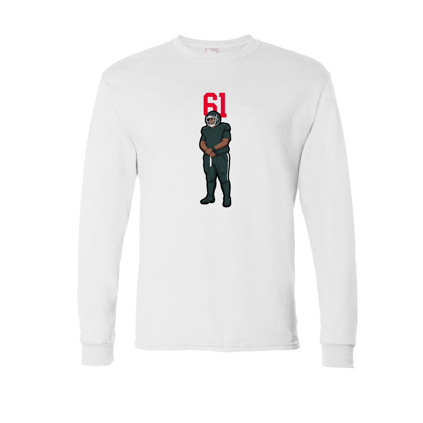 Long Sleeve Tee — Number Top in White