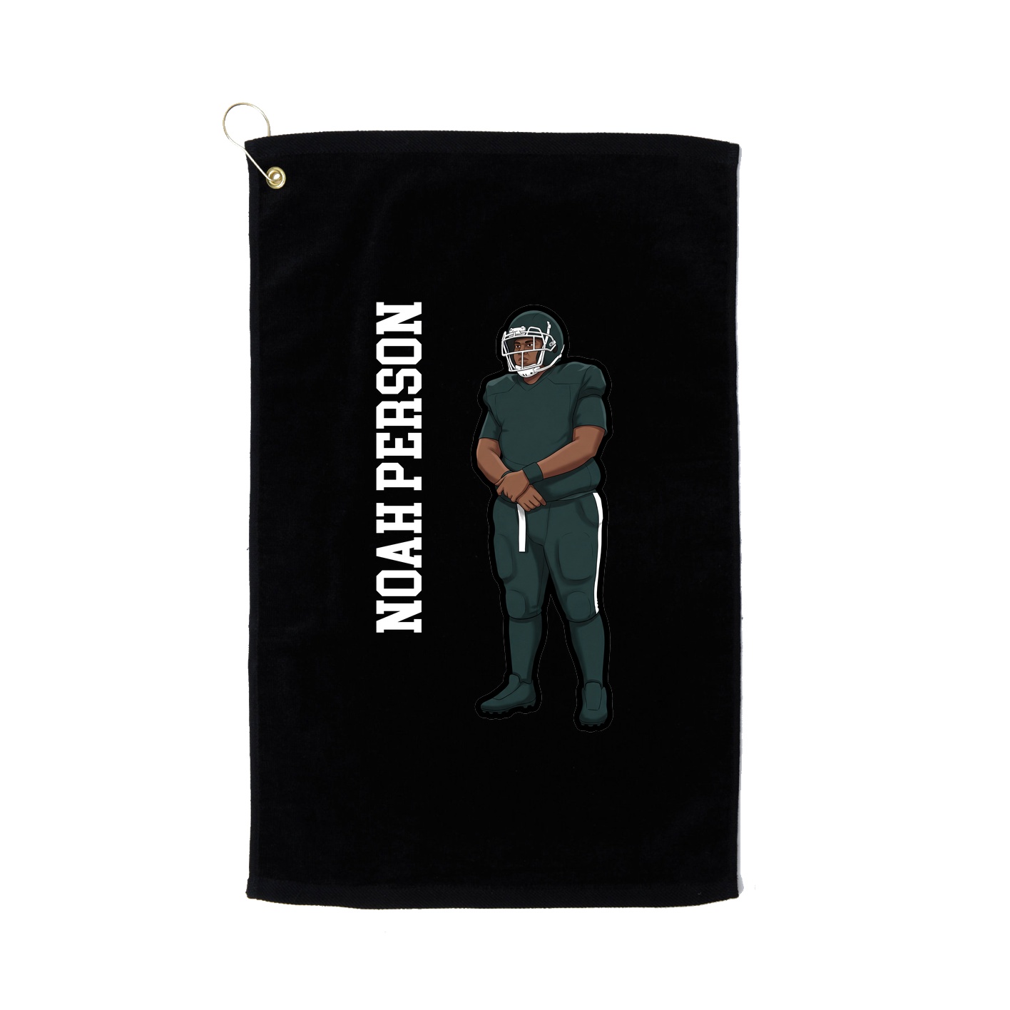 Golf Towel — Name Vertical in Black