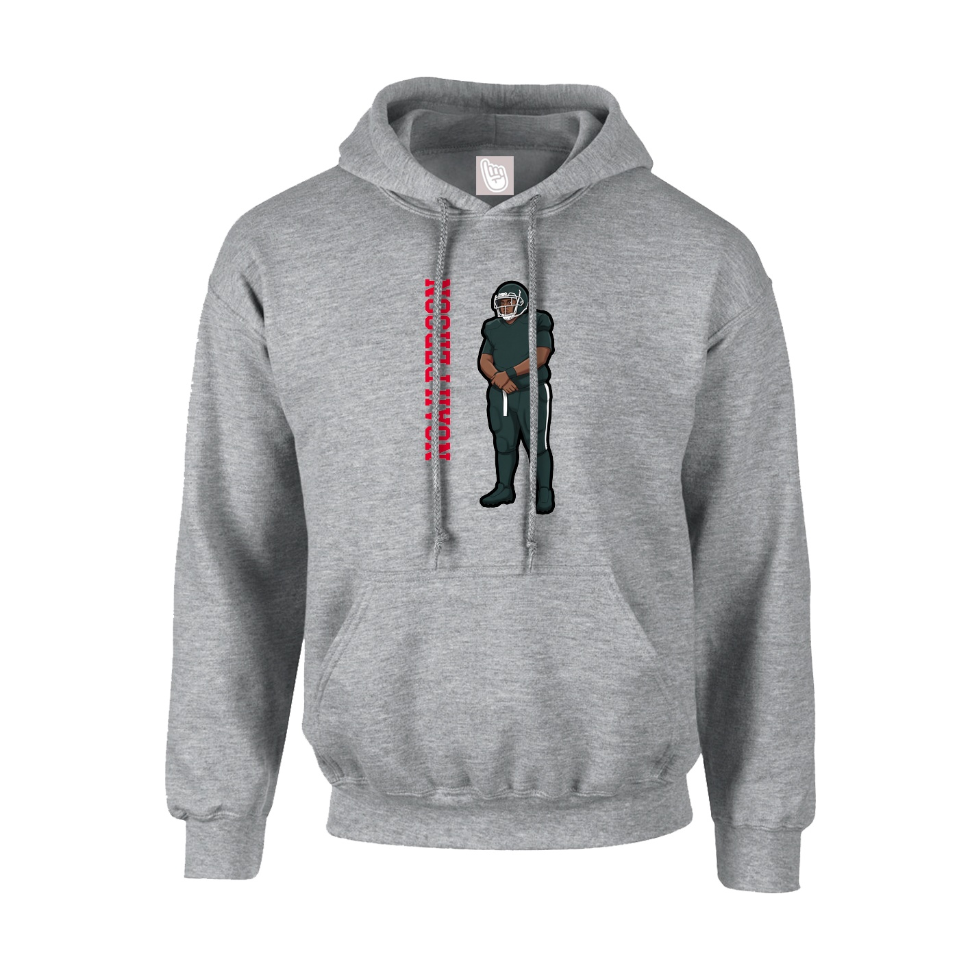 Youth Hoodie — Name Vertical in Grey