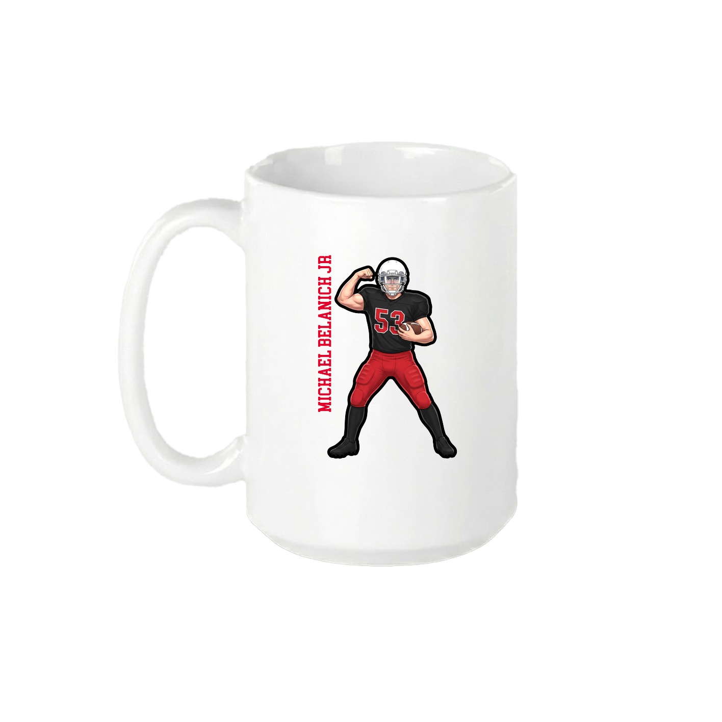 15oz Coffee Mug — Name Vertical in White