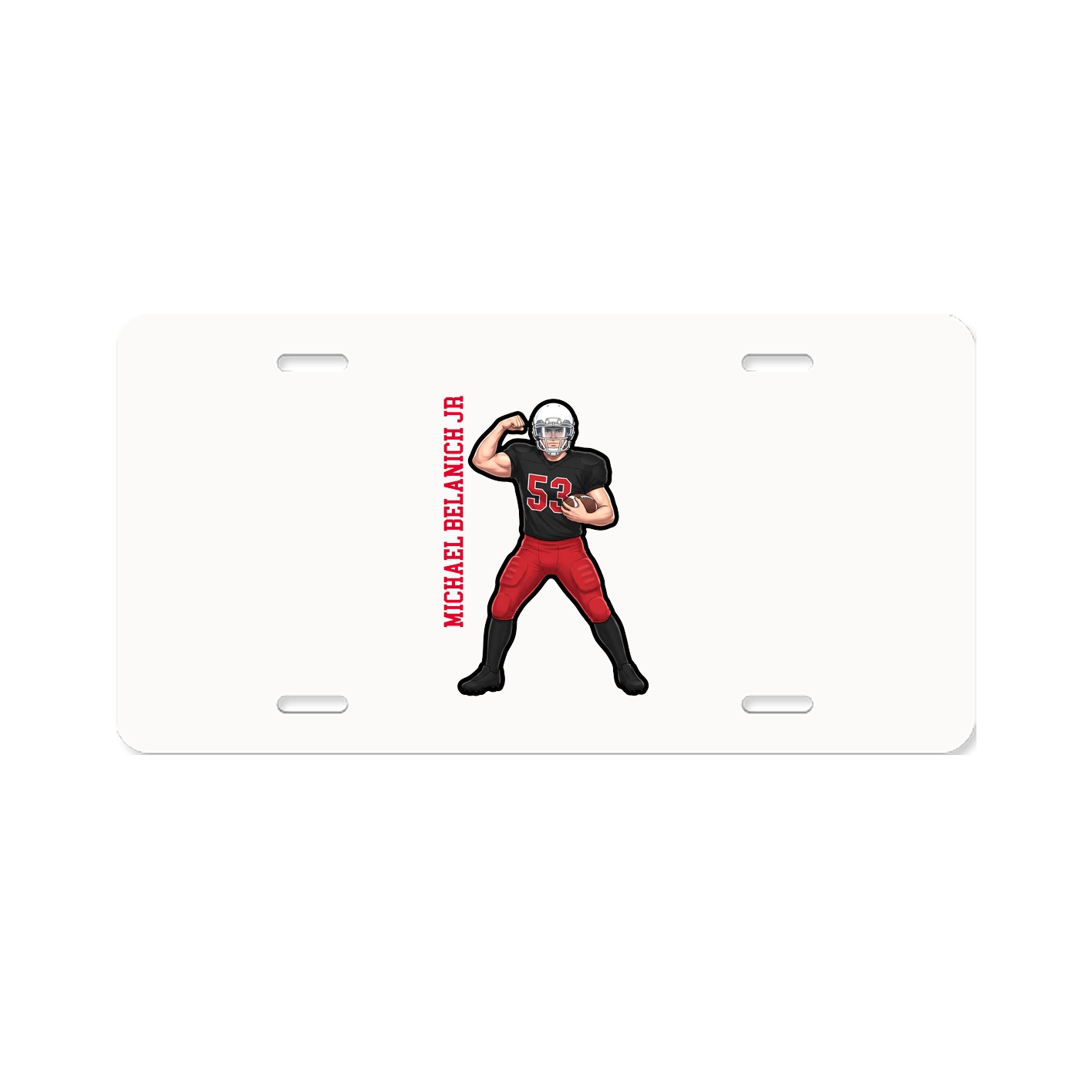 License Plate — Name Vertical in Classic