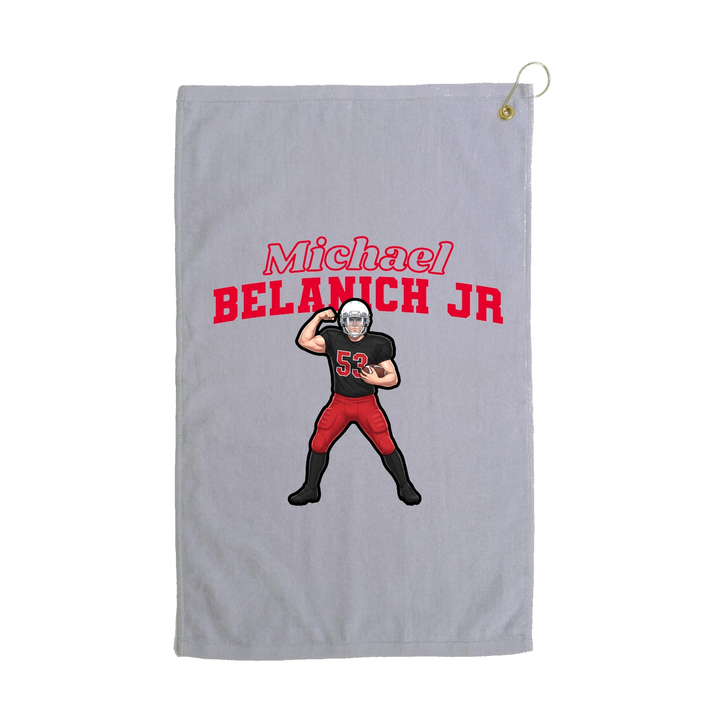 Golf Towel — Name Arch in Grey