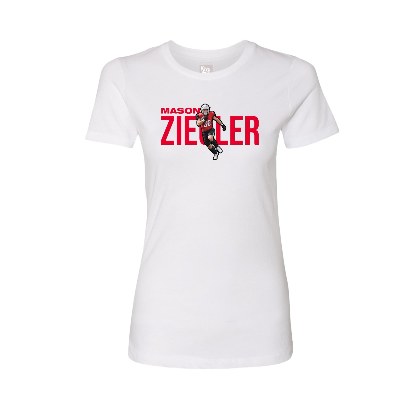 Fitted Women's Tee — Player Name in White