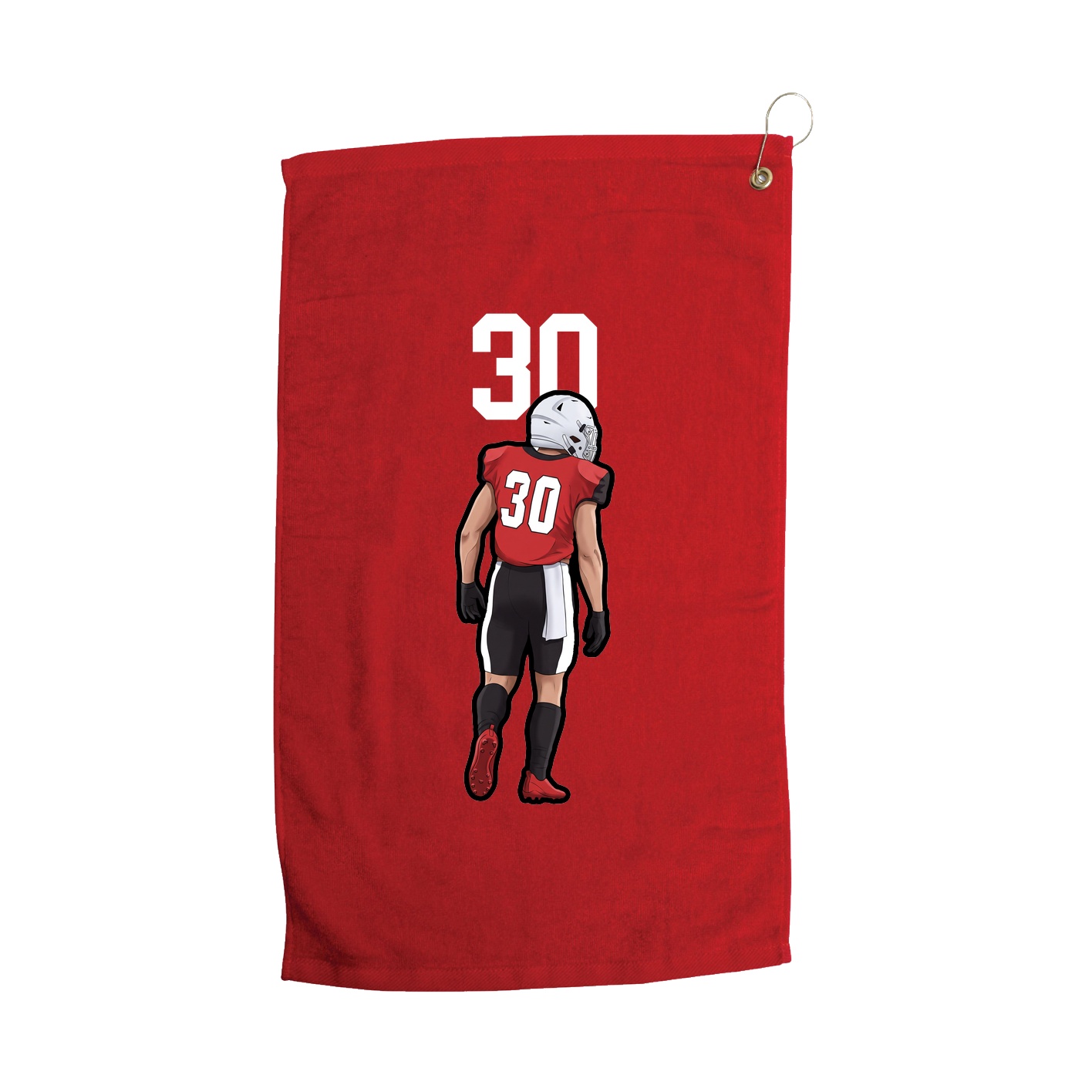 Golf Towel — Number Top in Red