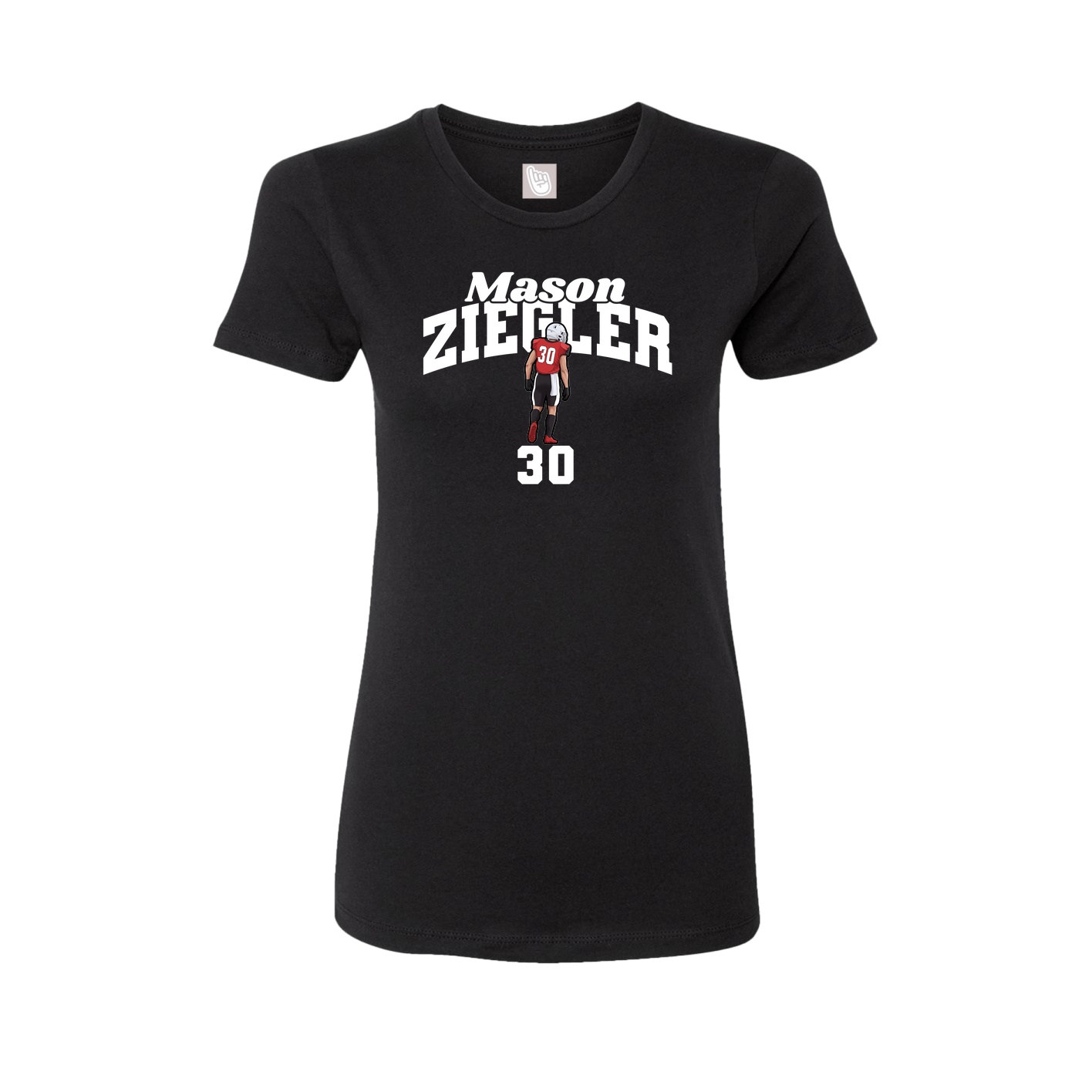 Fitted Women's Tee — Signature Arch in Black