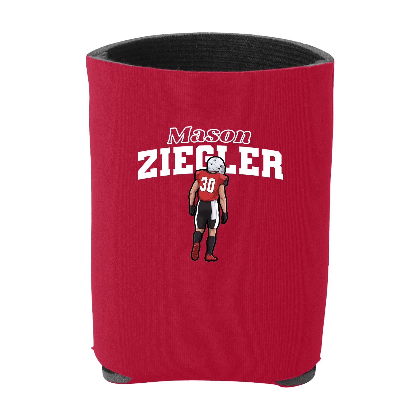 Can Holder — Name Arch in Red