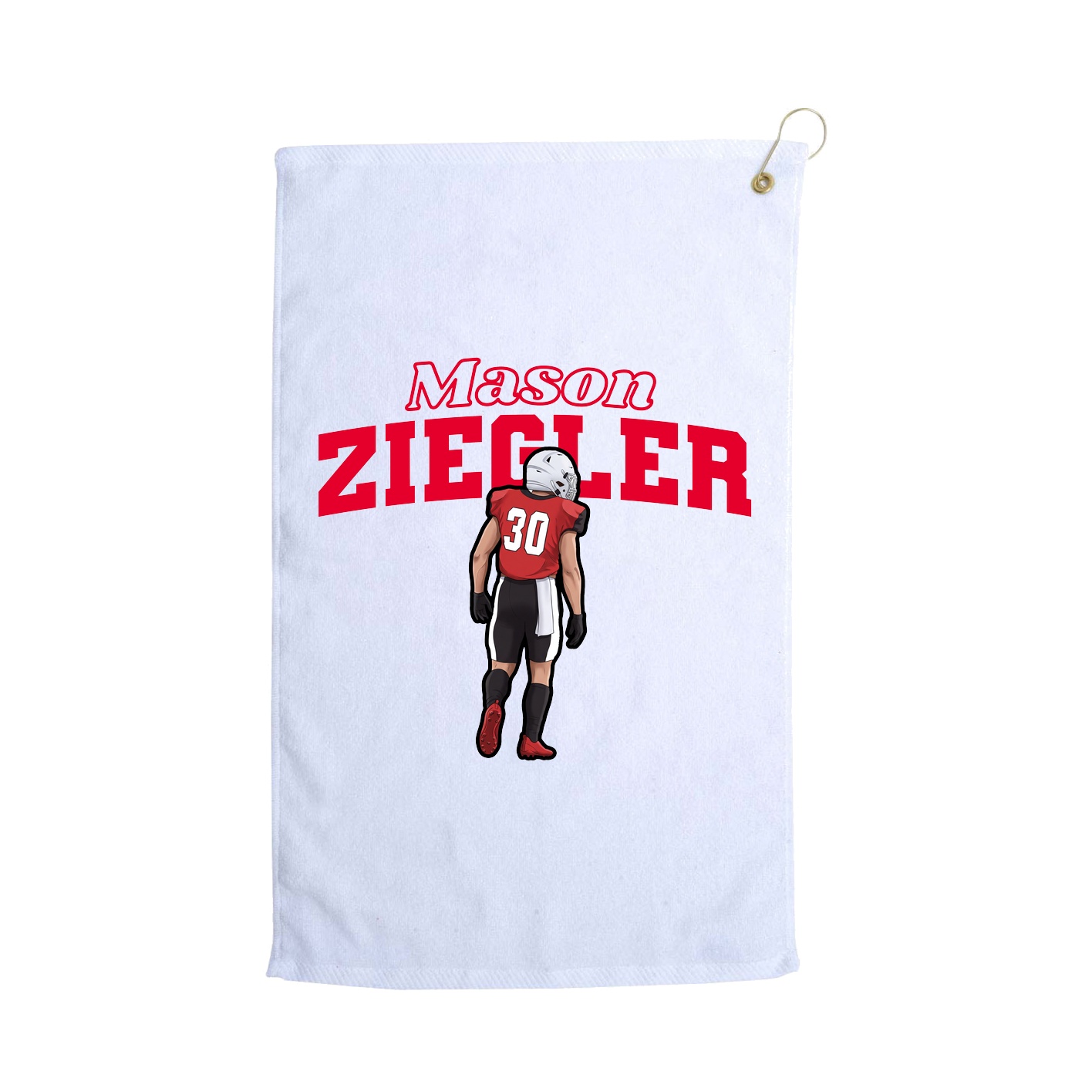 Golf Towel — Name Arch in White