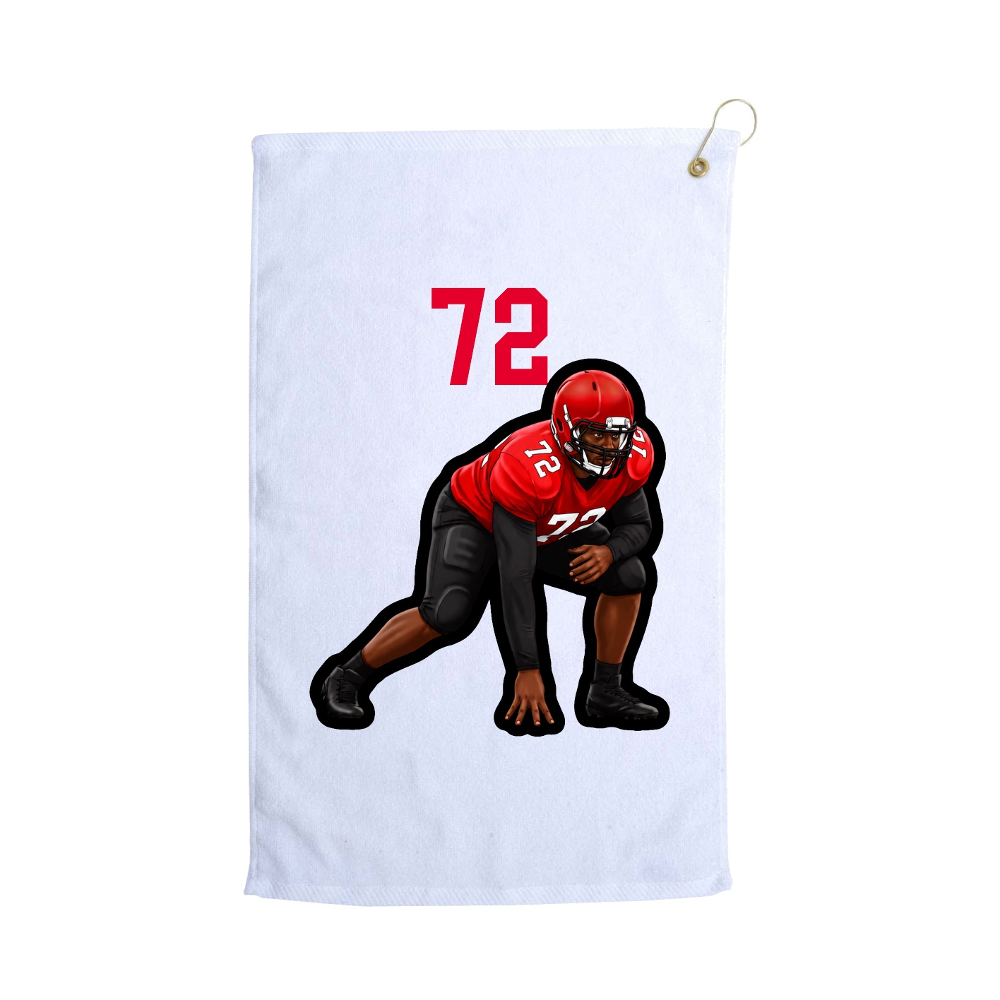 Golf Towel — Number Top in White