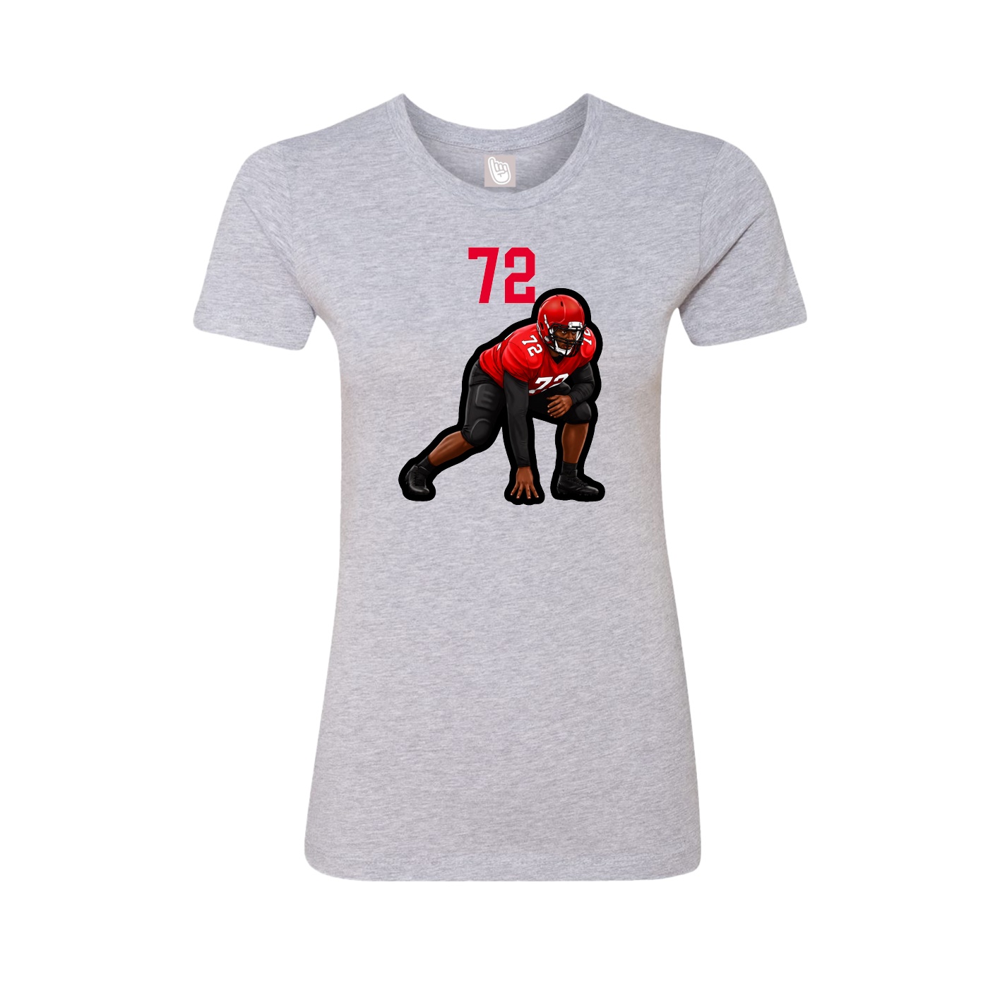 Fitted Women's Tee — Number Top in Grey