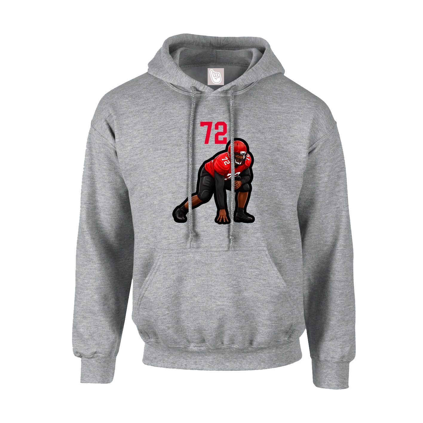 Hoodie — Number Top in Grey