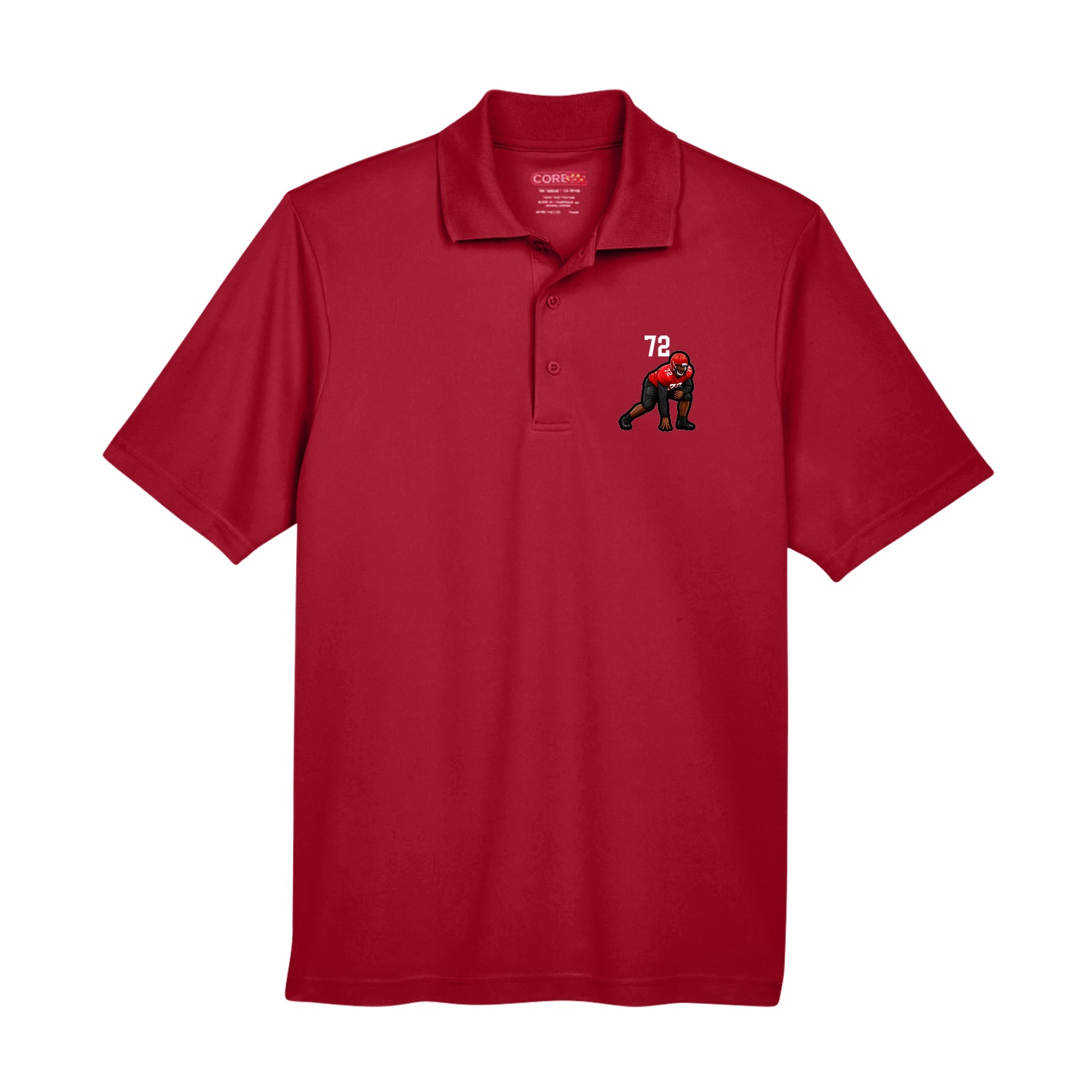 Performance Polo — Number Top in Red