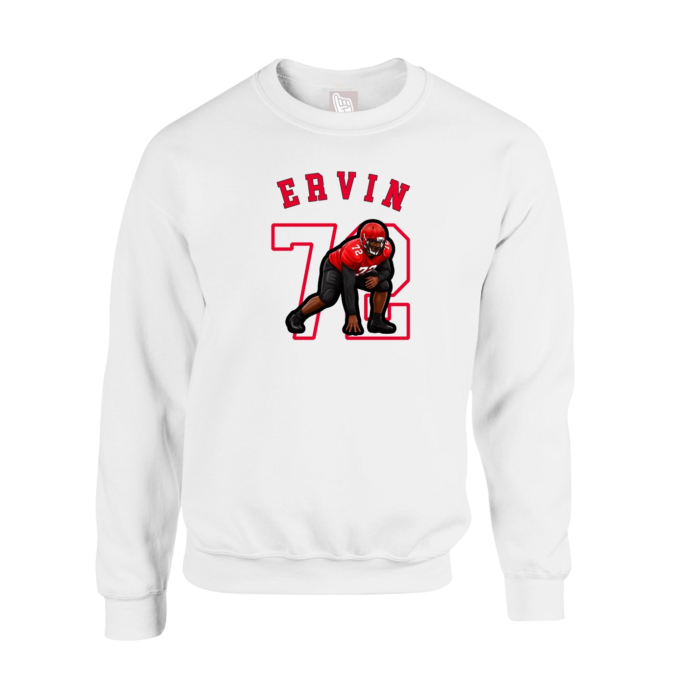 Fleece Crew — Shirsey Arch in White