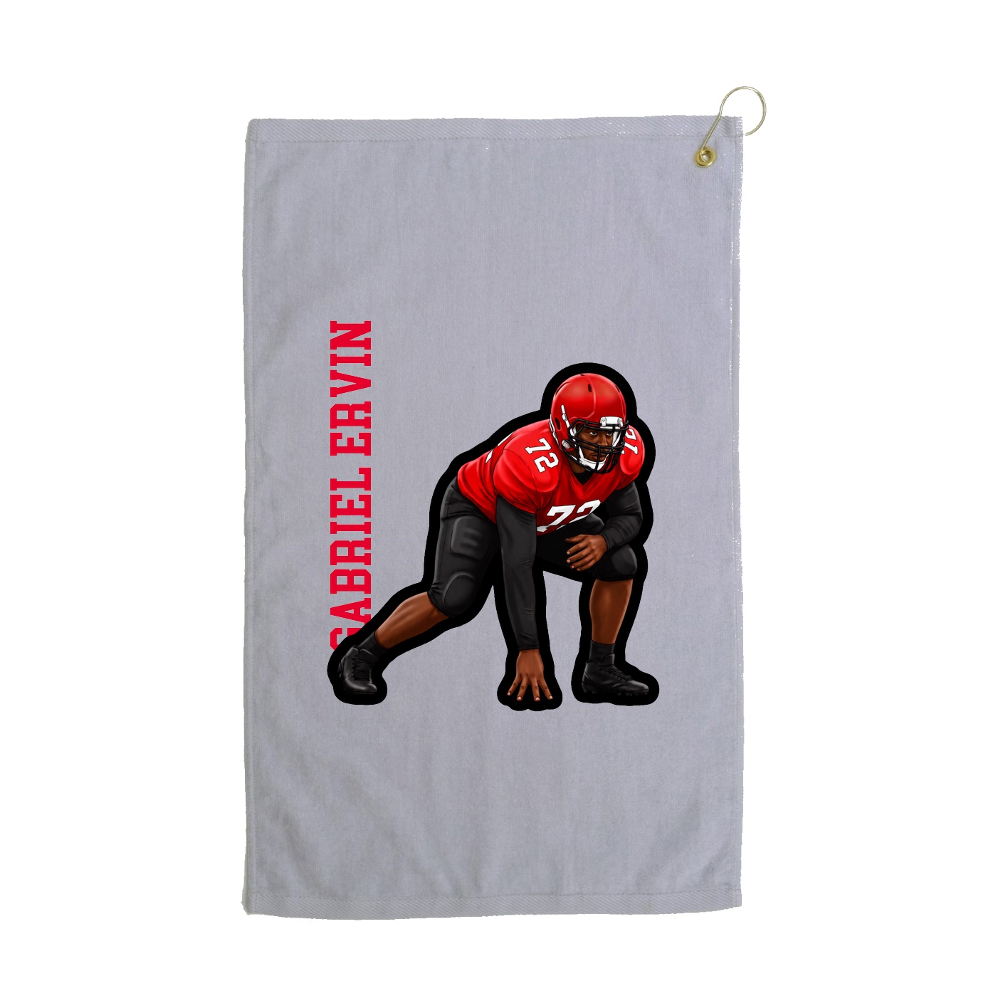 Golf Towel — Name Vertical in Grey