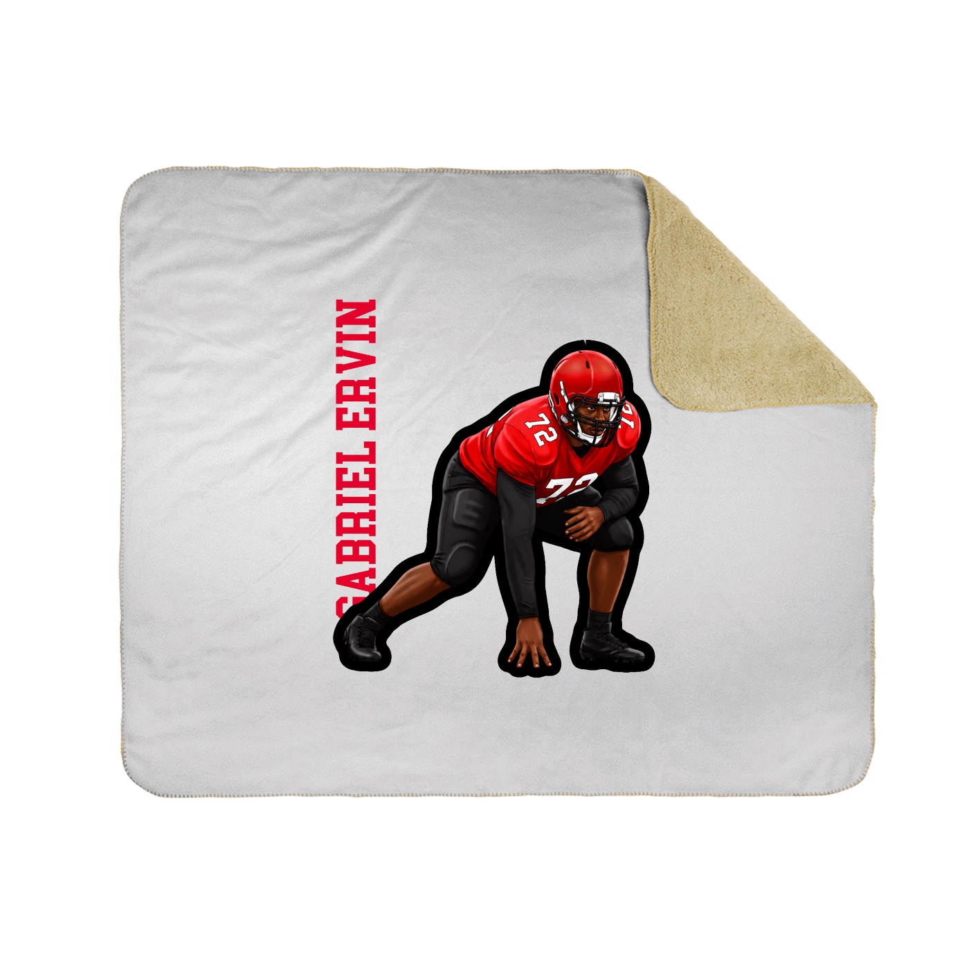 Throw Blanket — Name Vertical in White