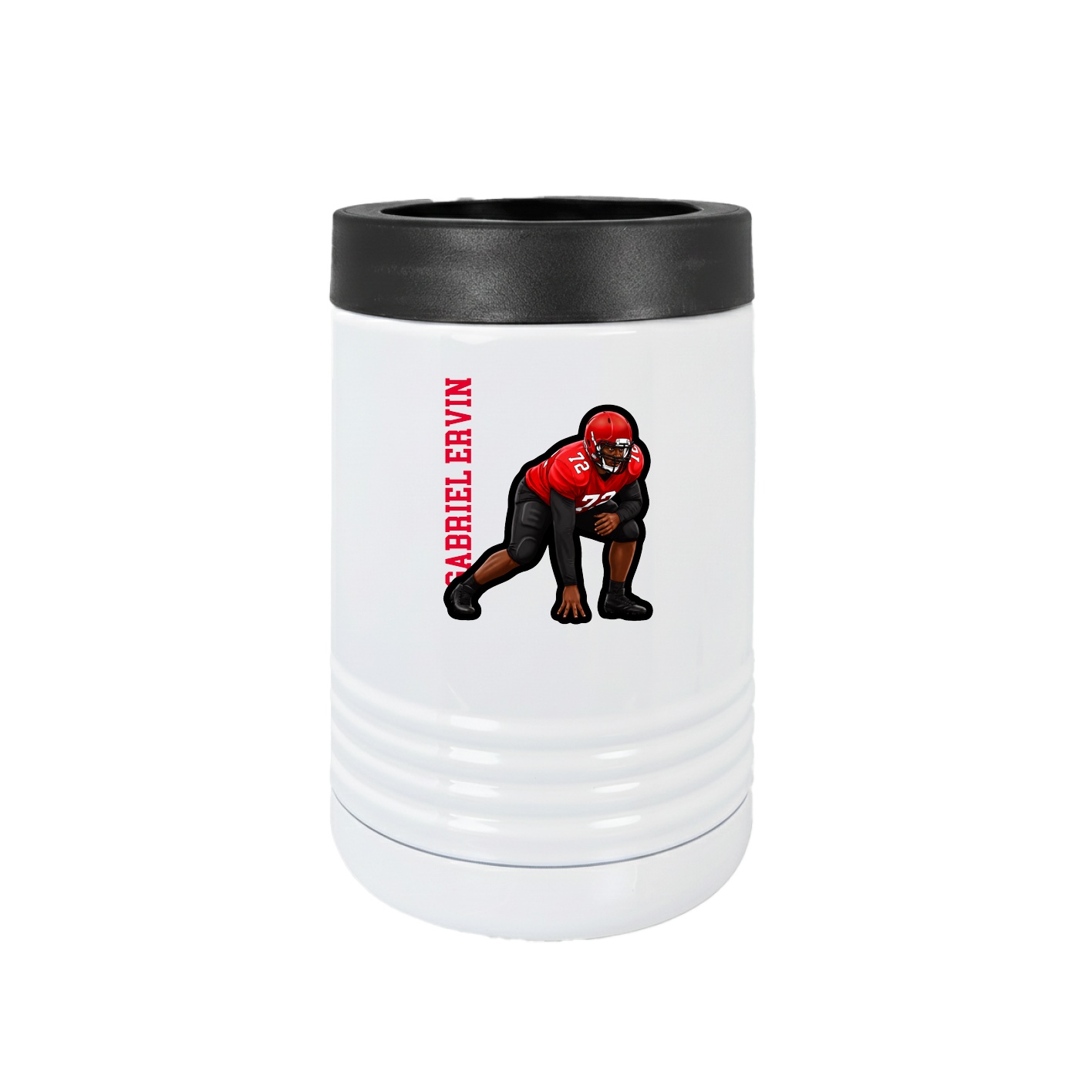 Beverage Holder — Name Vertical in White
